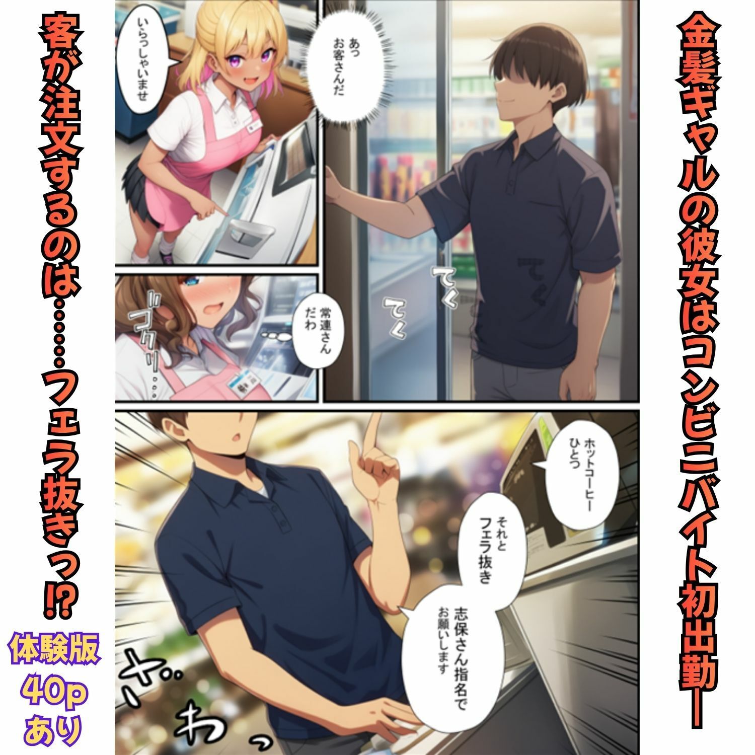 コンビニ寝取られギャル彼女  勤務中に客が僕の目の前で恋人に中出し サンプル画像1
