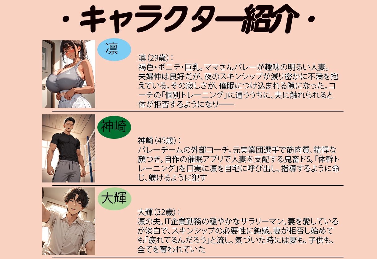 コーチの精液でしか孕めない  催●NTR  ママさんバレー人妻編 サンプル画像1