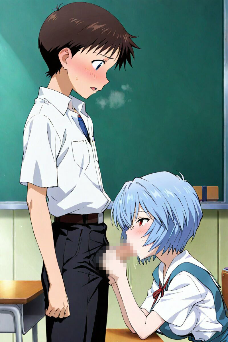 サクッとシリーズ！ 巨乳綾波〇イと碇シ〇ジ 教室制服編 キス フェラ イラマチオ 正常位 バック 座位 駅弁 合計333枚 サンプル画像1