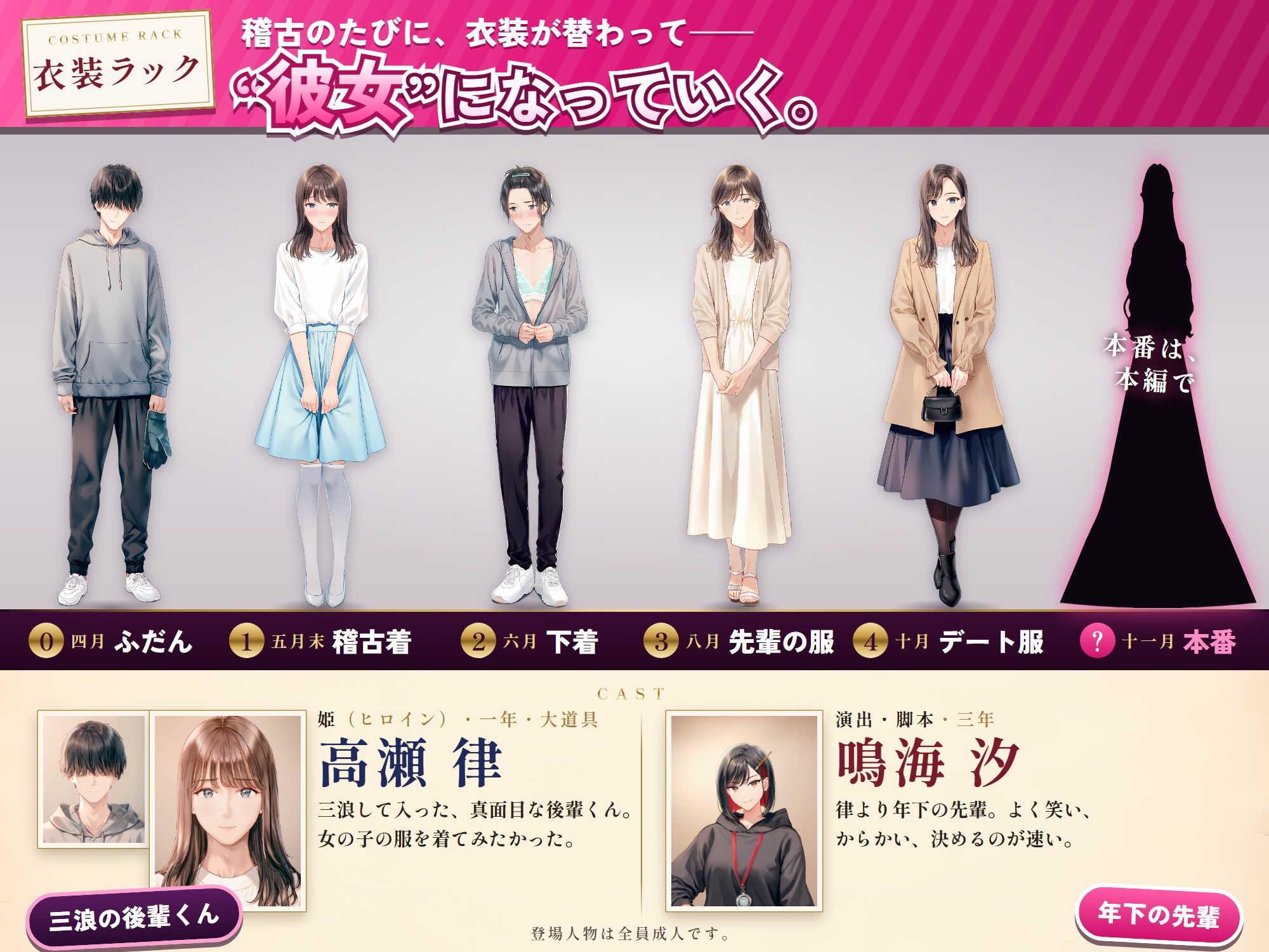 サークルの先輩に女装させられて‘彼女’にされちゃった後輩くんの話 サンプル画像9