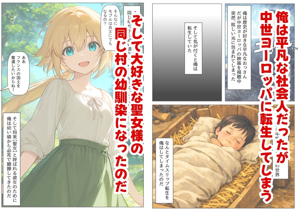 ジャンヌダル●の幼馴染に転生した俺は、彼女の悲惨な歴史を変える！！ サンプル画像1