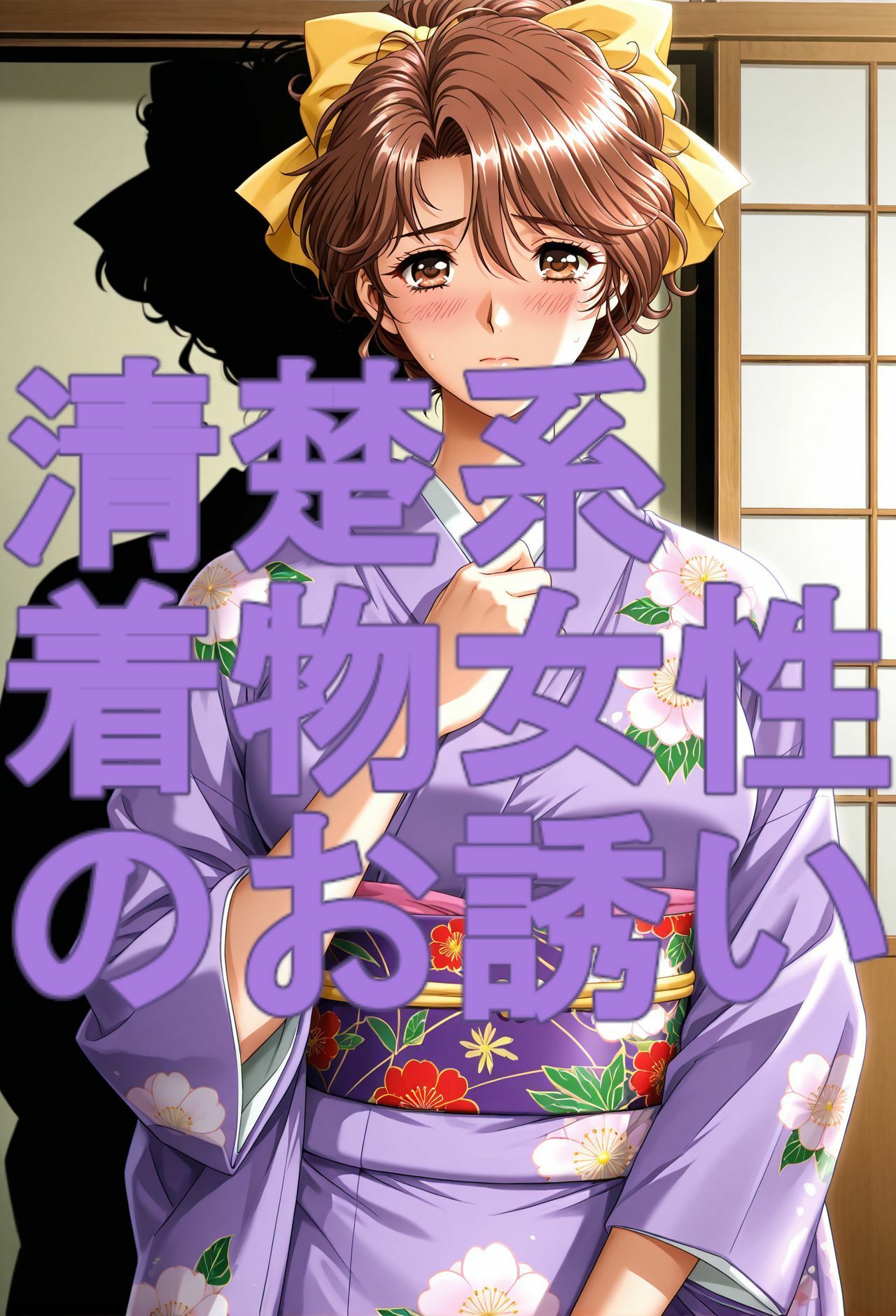 ストーリー風、イラスト集。日本語、吹き出しコメントあり。清楚系着物女性のお誘い。 サンプル画像9