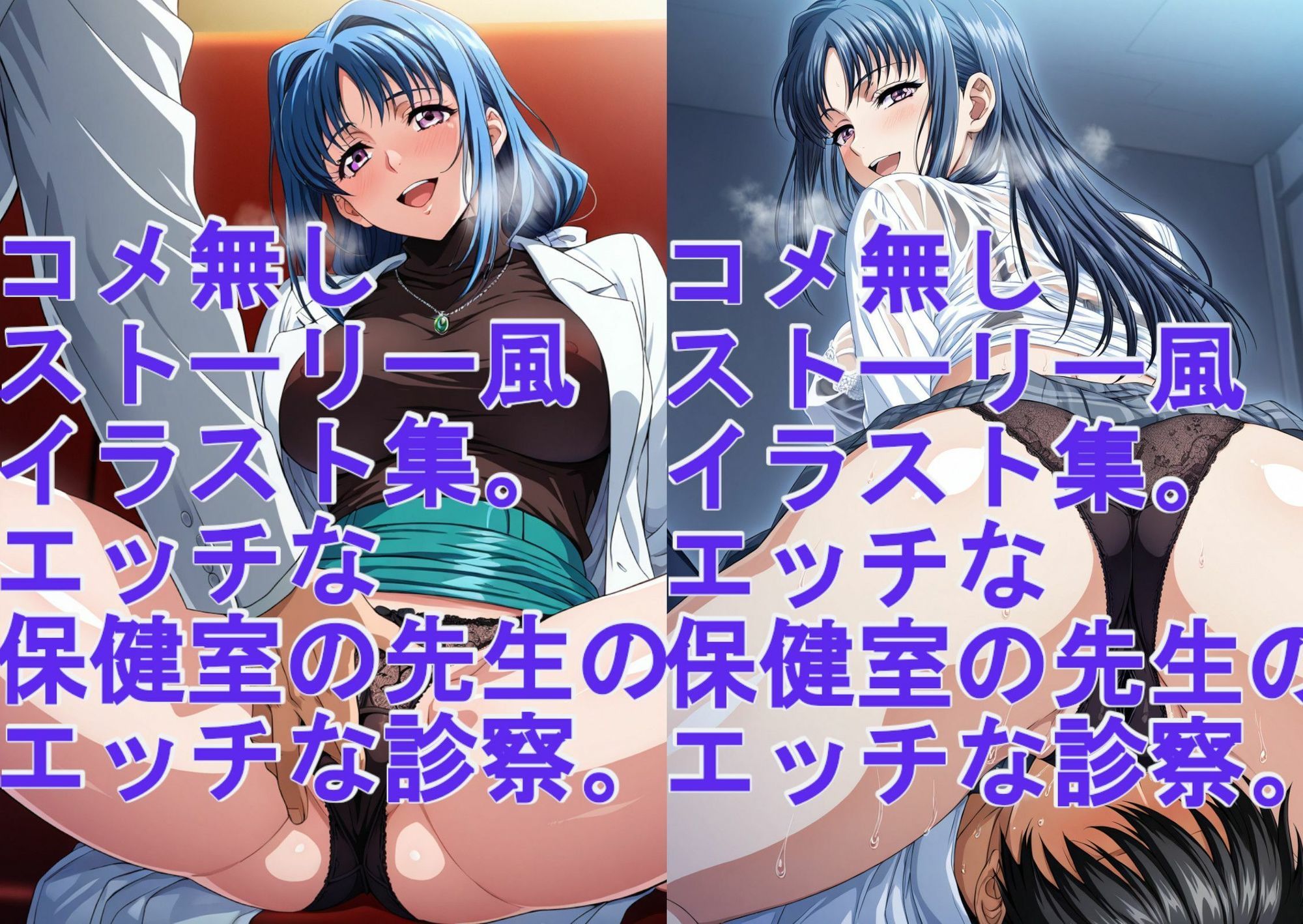ストーリー風イラスト集。保健室の先生のエッチな診察 サンプル画像4