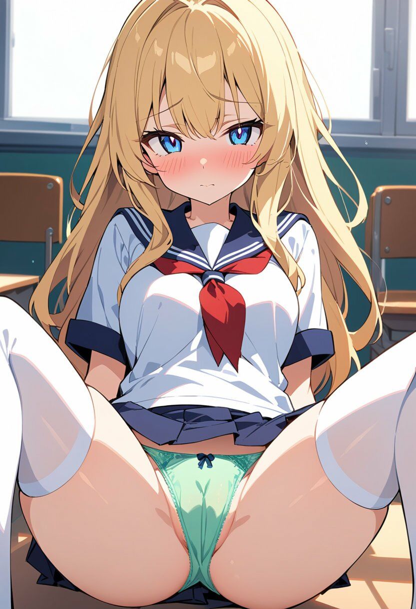セーラー服でM字開脚パンチラ200枚 サンプル画像10