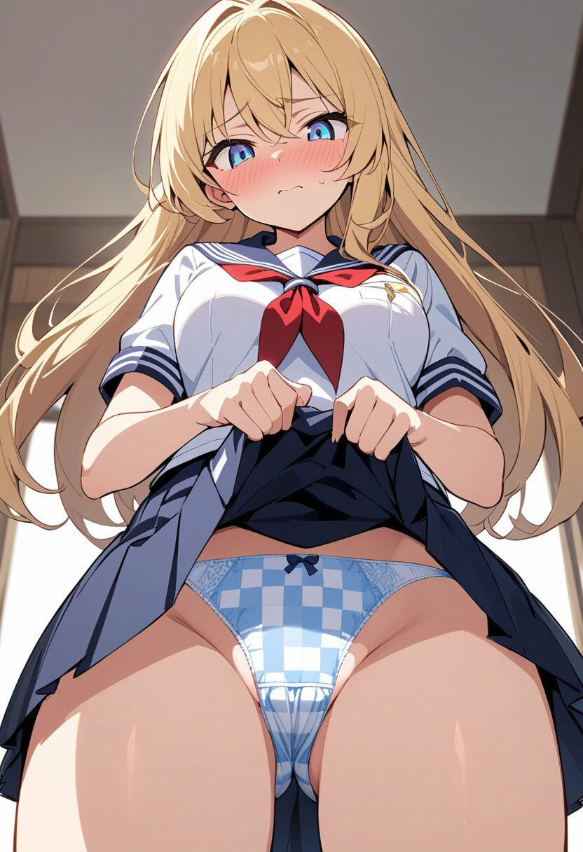 セーラー服でスカートたくし上げパンチラ200枚 サンプル画像10