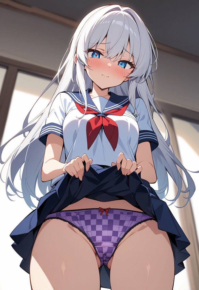セーラー服でスカートたくし上げパンチラ200枚 サンプル画像3