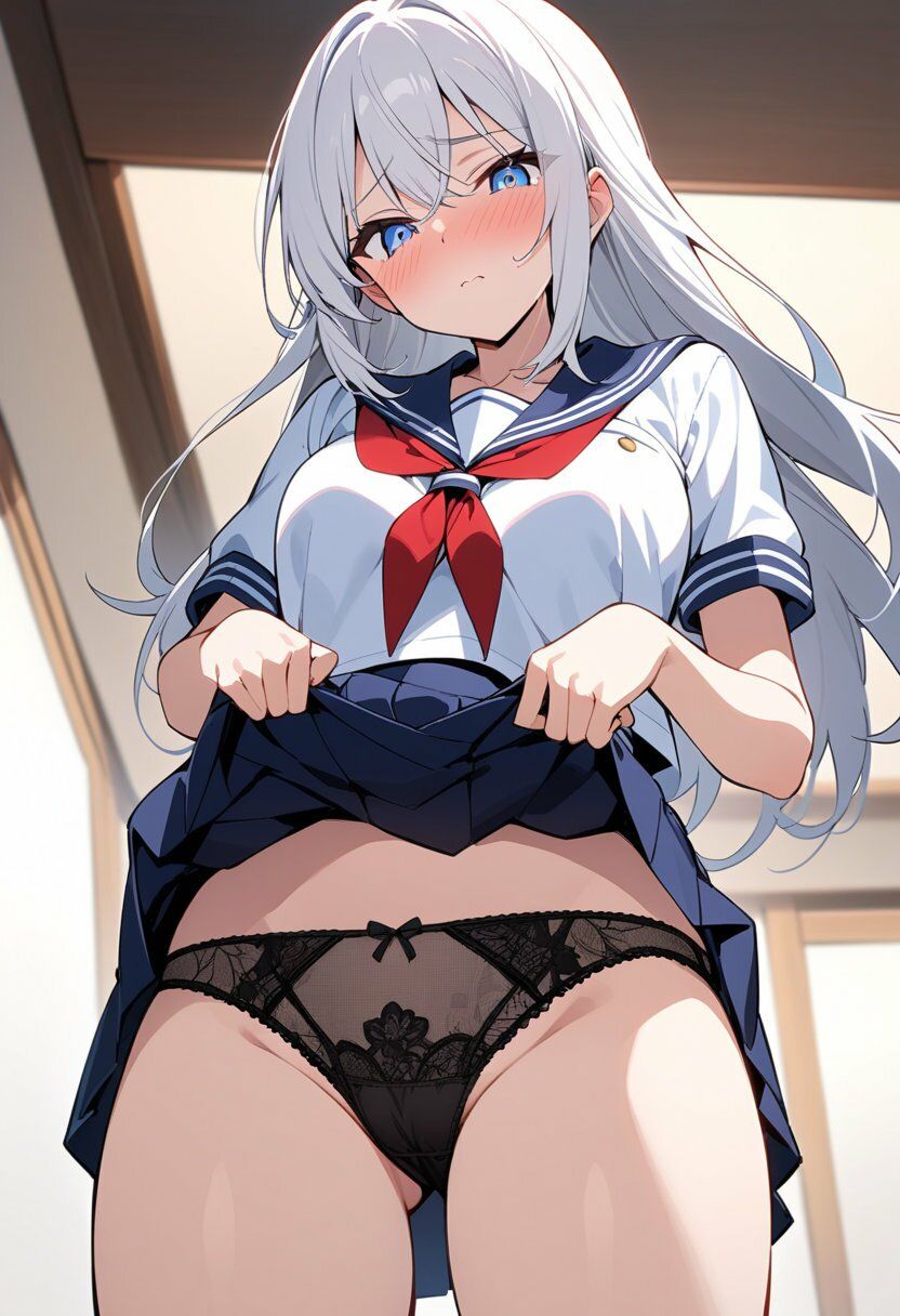 セーラー服でスカートたくし上げパンチラ200枚 サンプル画像4