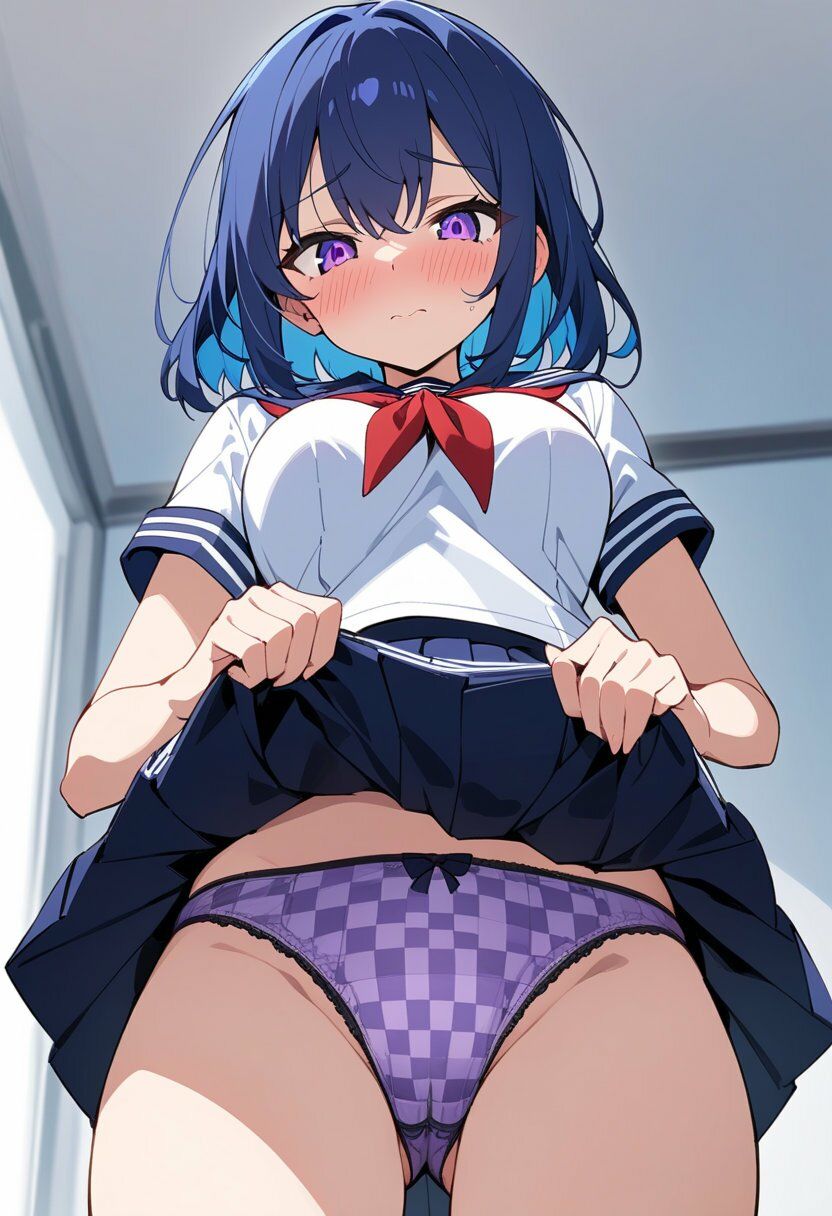 セーラー服でスカートたくし上げパンチラ200枚 サンプル画像5