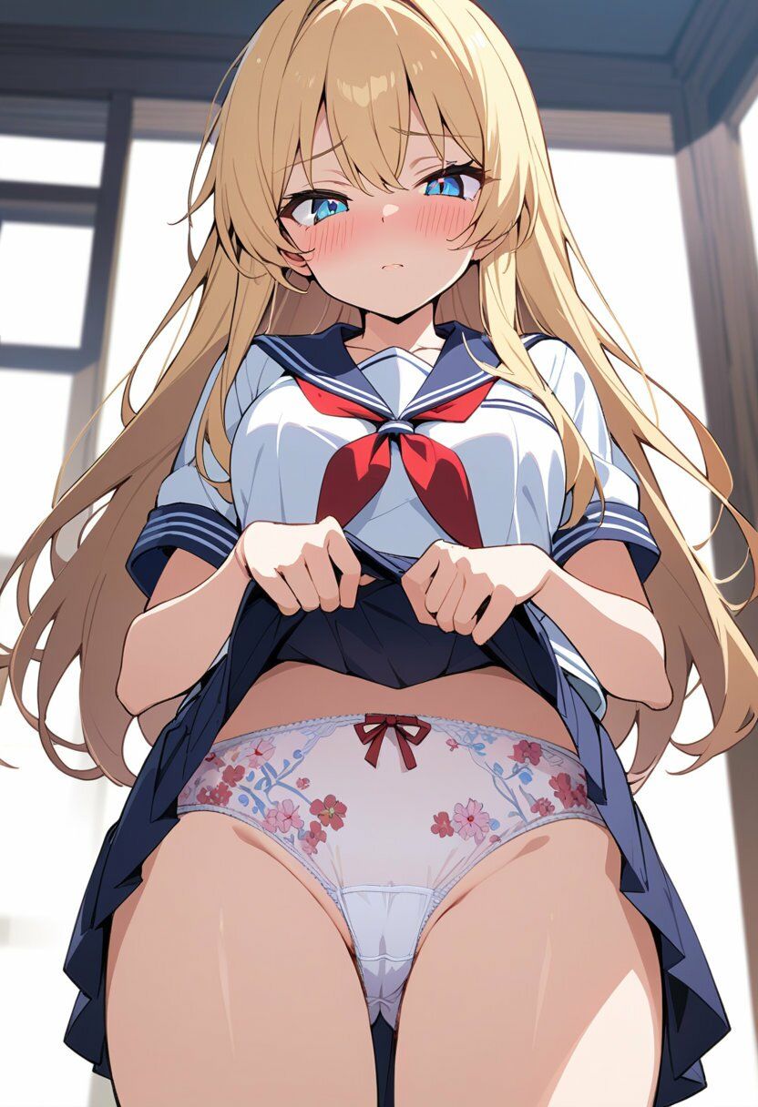 セーラー服でスカートたくし上げパンチラ200枚 サンプル画像9