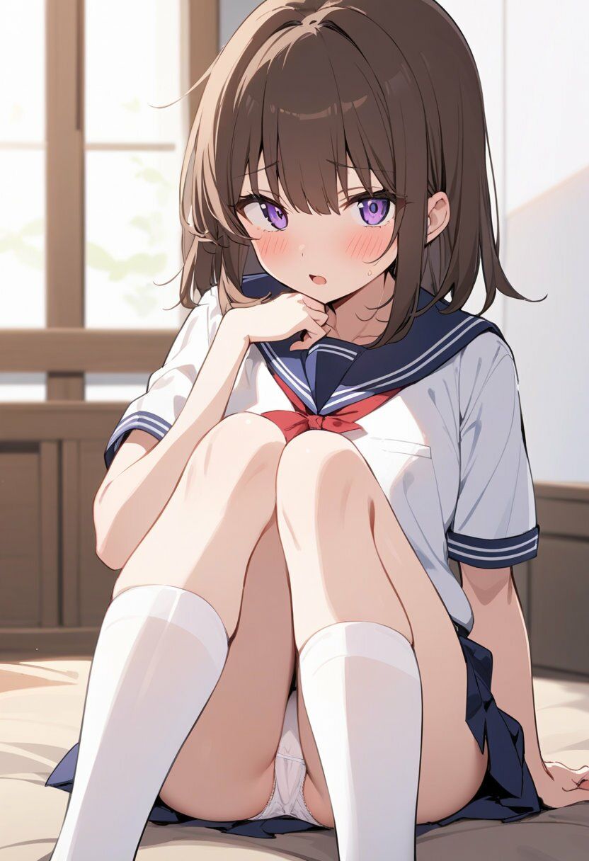 セーラー服でパンチラ×8ポーズ サンプル画像10