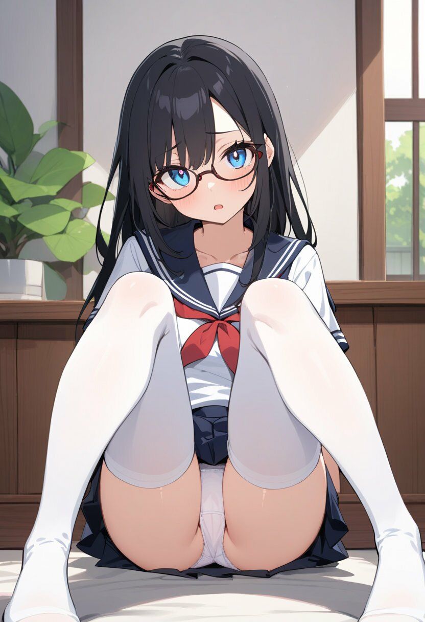 セーラー服でパンチラ×8ポーズ サンプル画像3