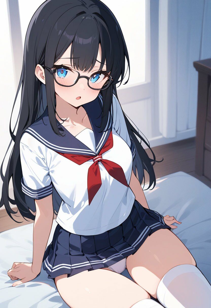 セーラー服でパンチラ×8ポーズ サンプル画像5