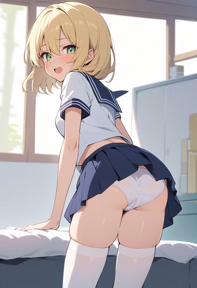 セーラー服でパンチラ×8ポーズ サンプル画像7