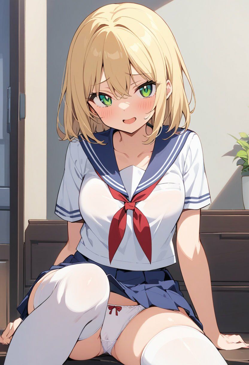 セーラー服でパンチラ×8ポーズ サンプル画像8