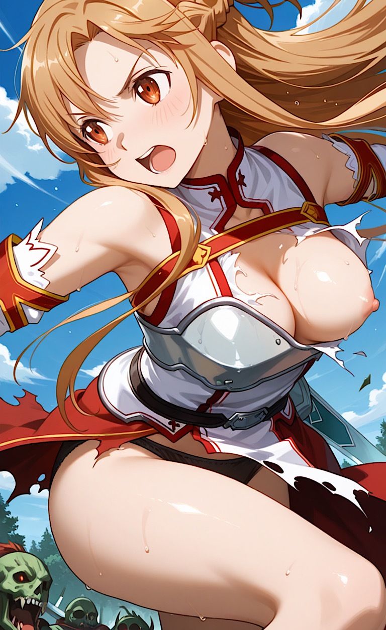 ソーローアートオンライン【ア◯ナ】戦闘脱衣127枚にソーローな貴方は最後まで射精せずに現実世界に戻れるのか！！？ サンプル画像1