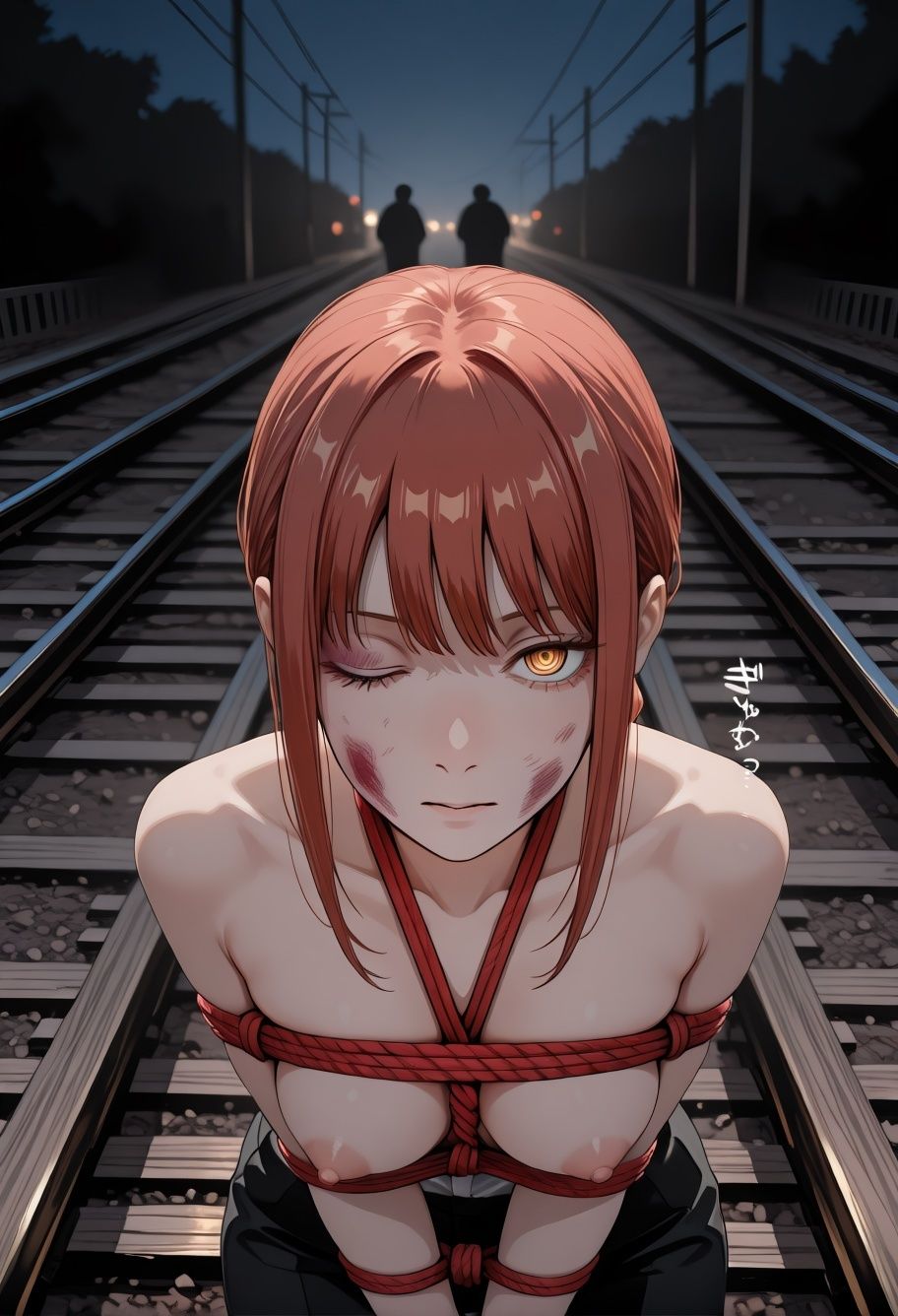 チェン？？ーマンパロディマ？？マ電車凌●！痴●拘束線路絶頂ぶっかけ連続イキシチュエーションCG集99枚 サンプル画像4