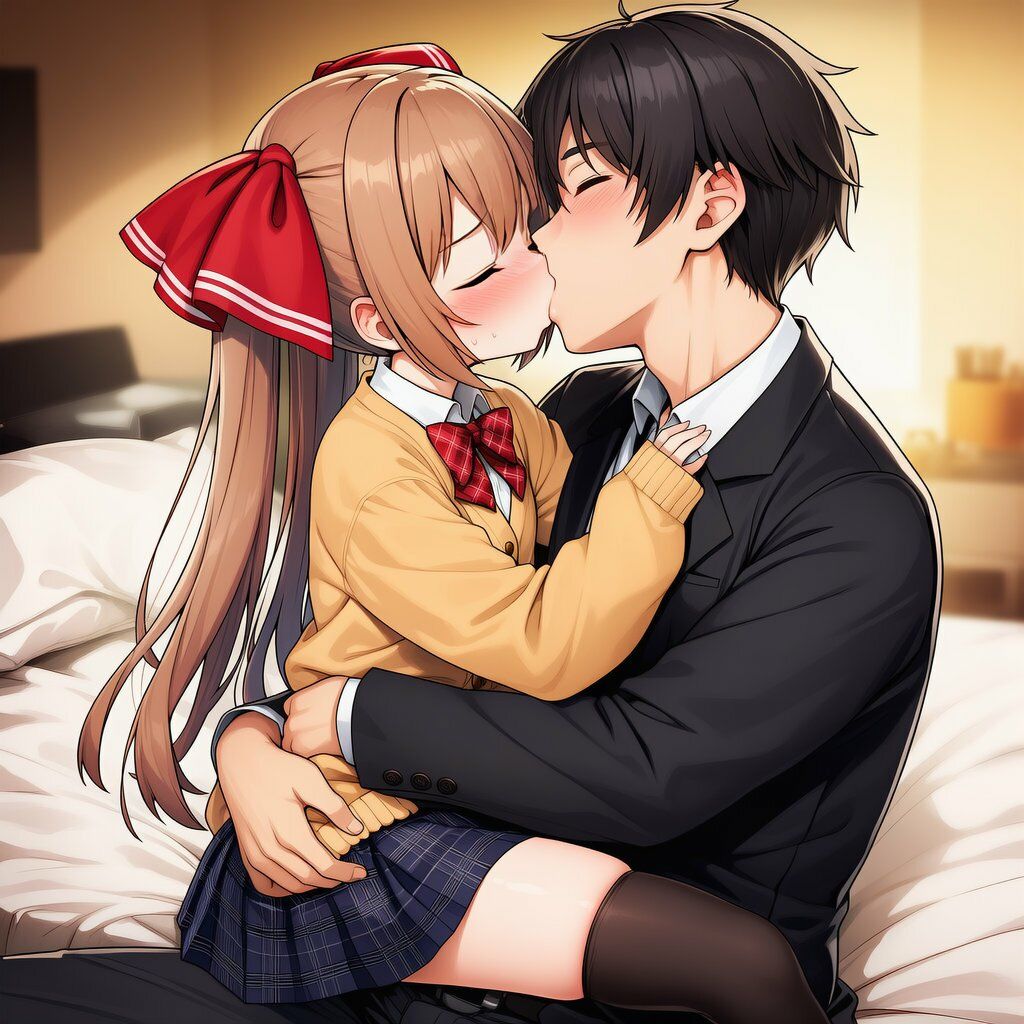 ツインテかわいい子と甘々いちゃラブ！制服・旧スク水・全裸で溶け合うCG集 サンプル画像1