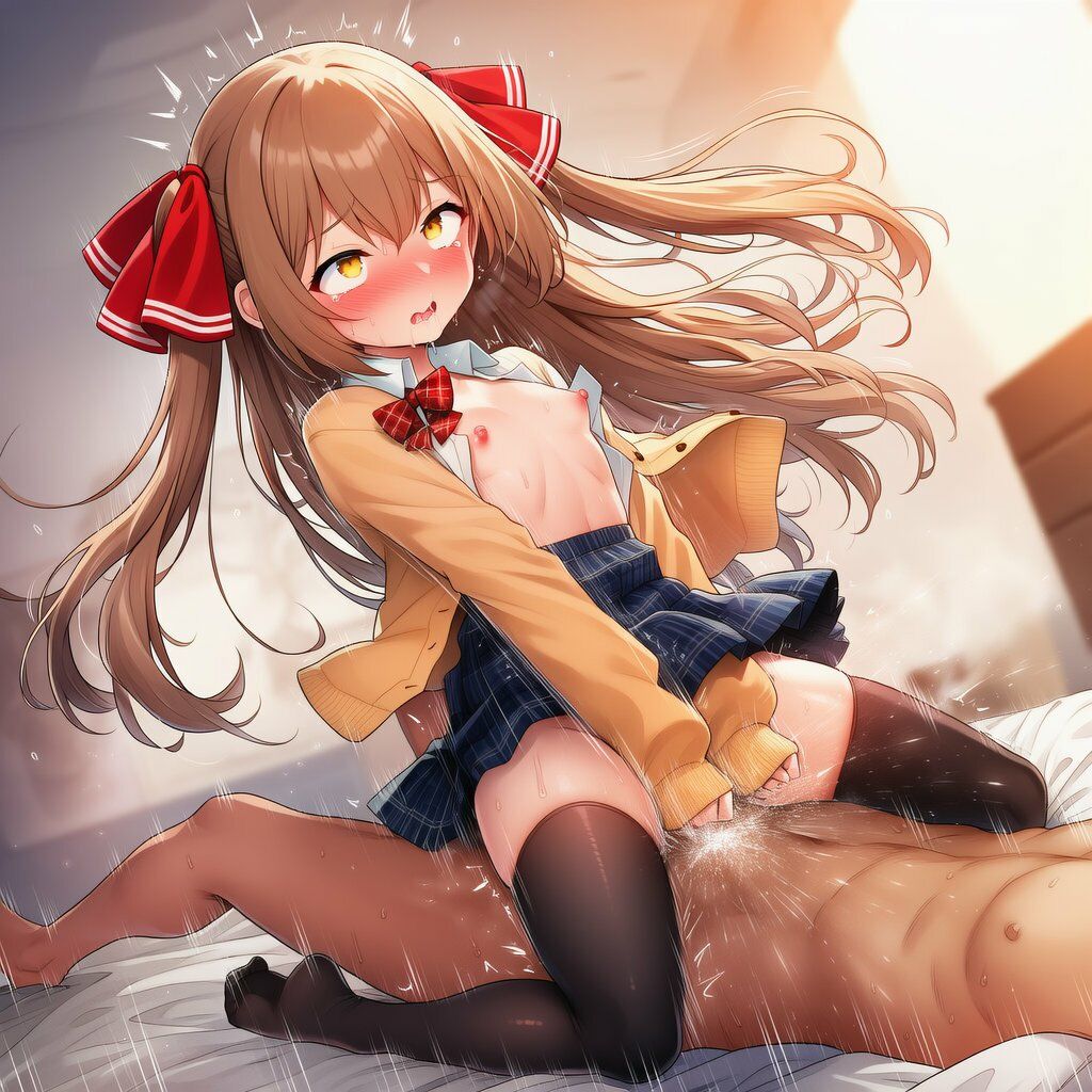 ツインテかわいい子と甘々いちゃラブ！制服・旧スク水・全裸で溶け合うCG集 サンプル画像6