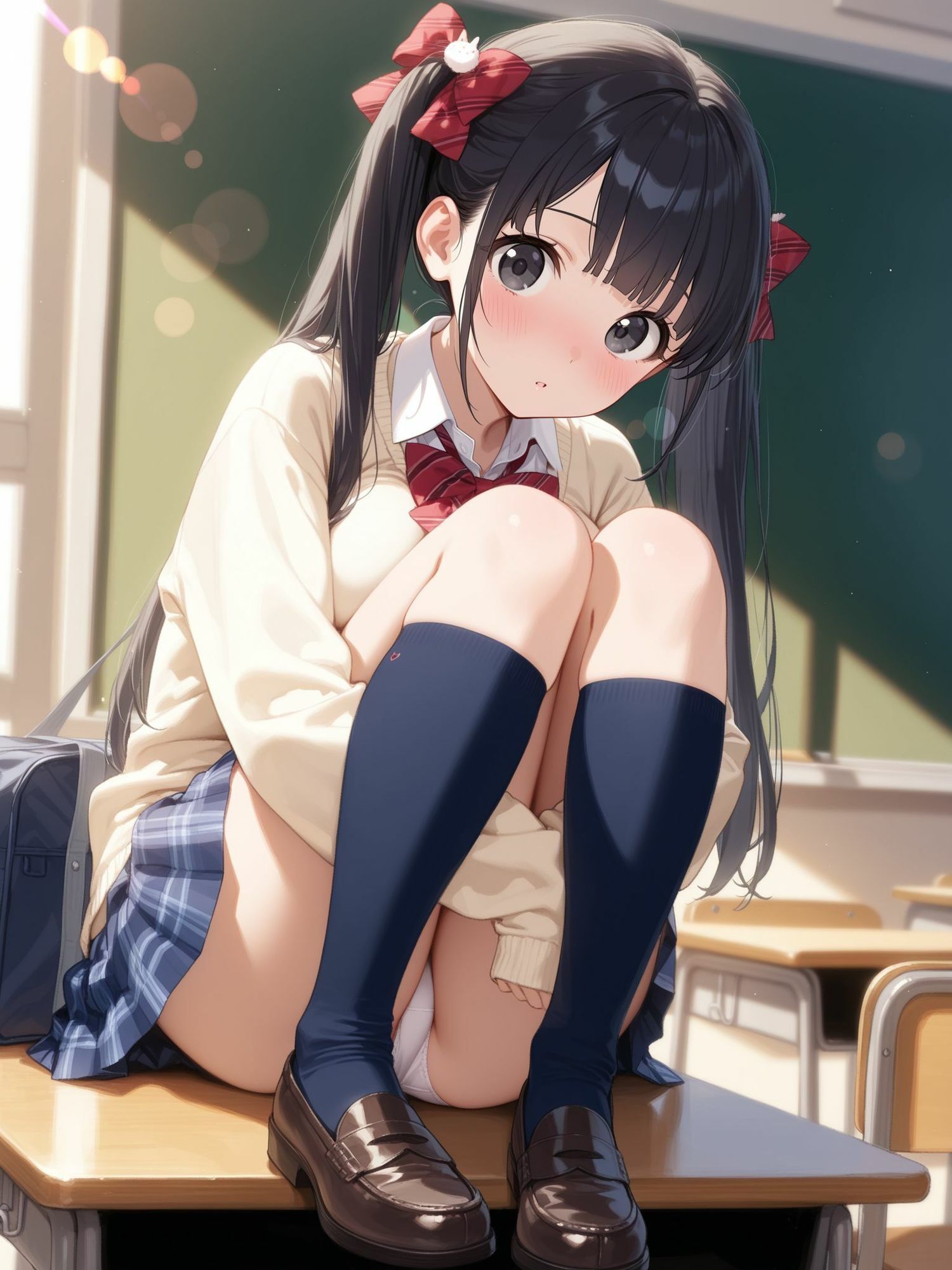 ツインテ女子〇生の教室でらぶらぶえっち サンプル画像1