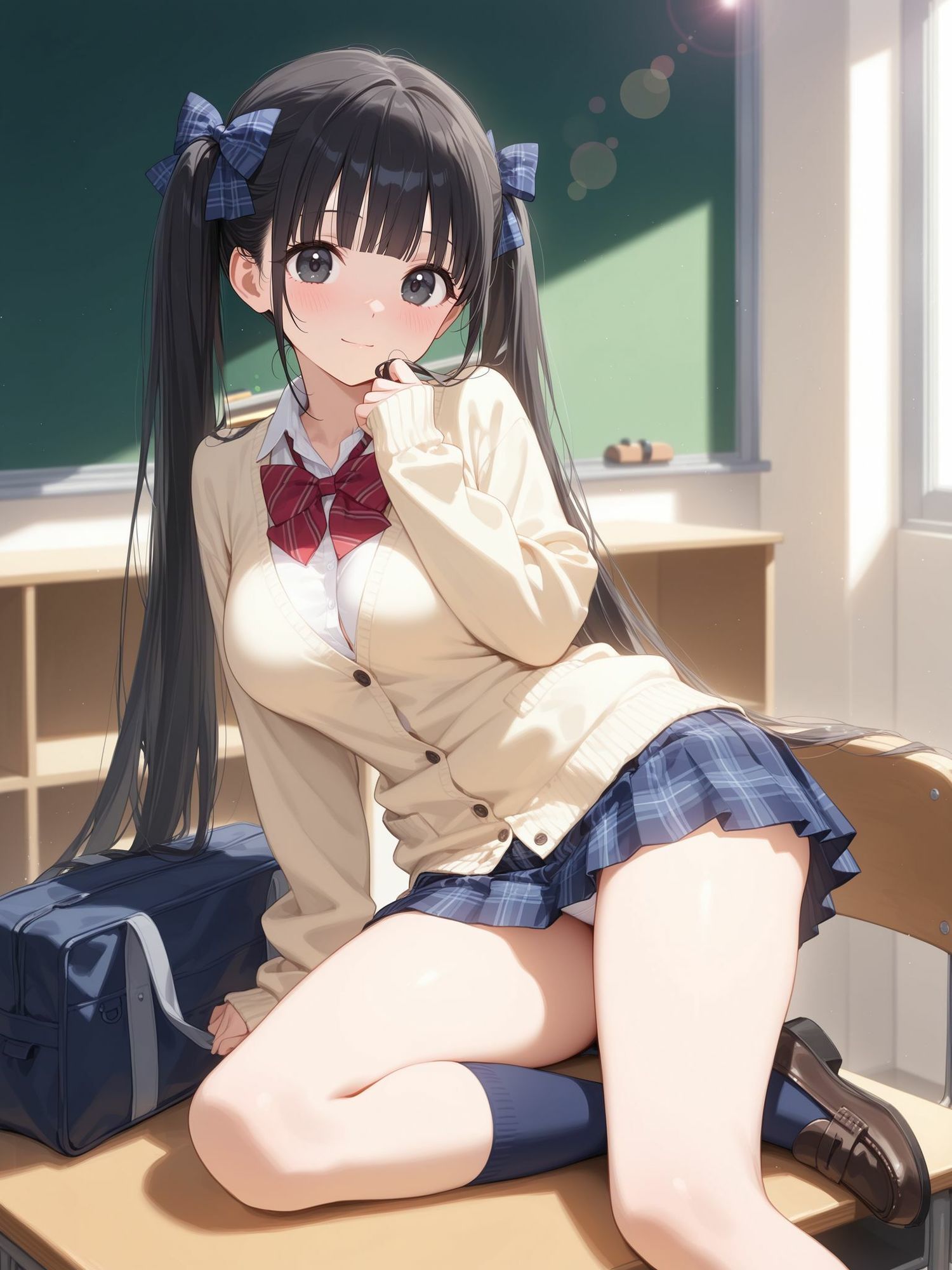 ツインテ女子〇生の教室でらぶらぶえっち サンプル画像2