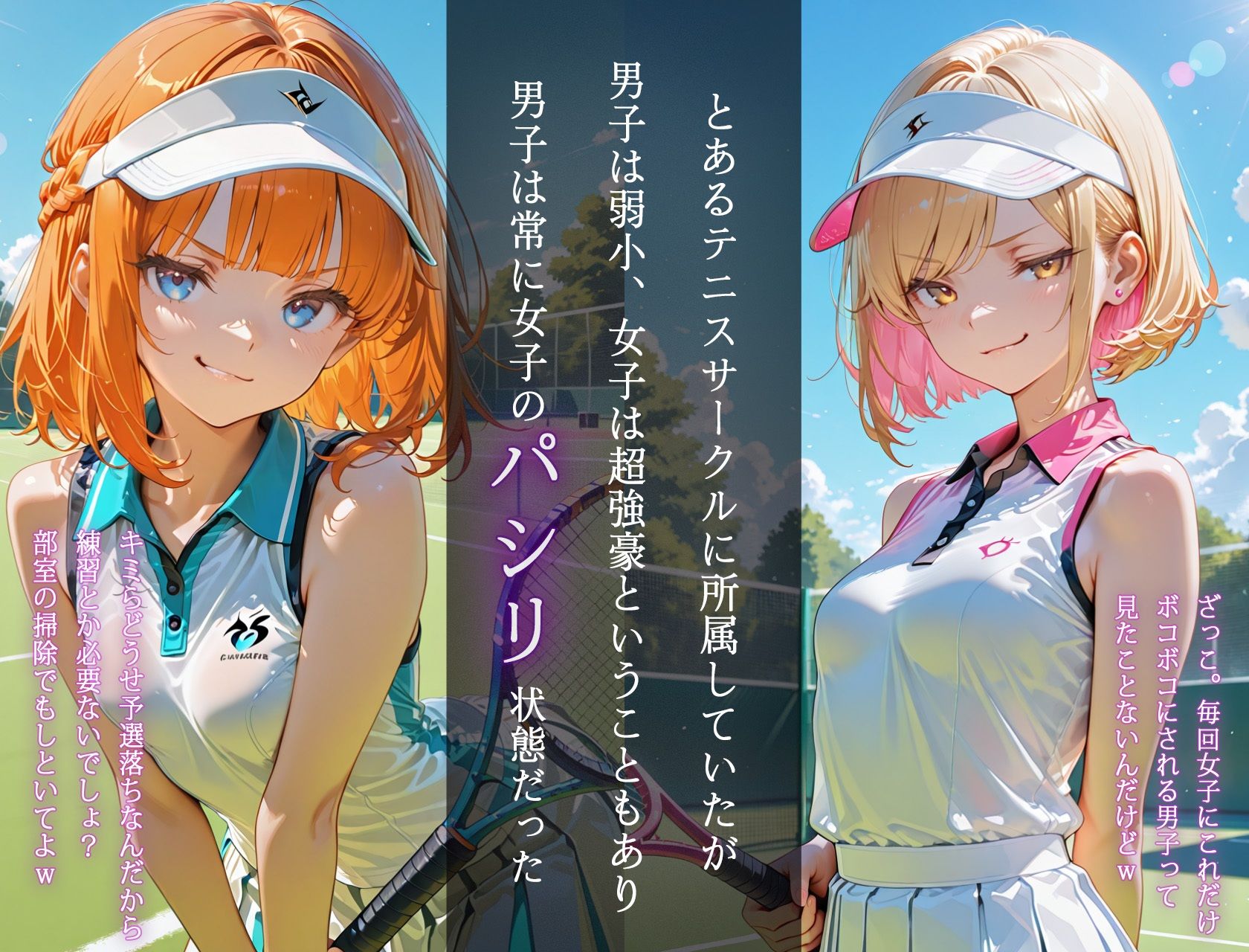 テニス部のドSな先輩に敗北してお仕置き搾精された話 サンプル画像1