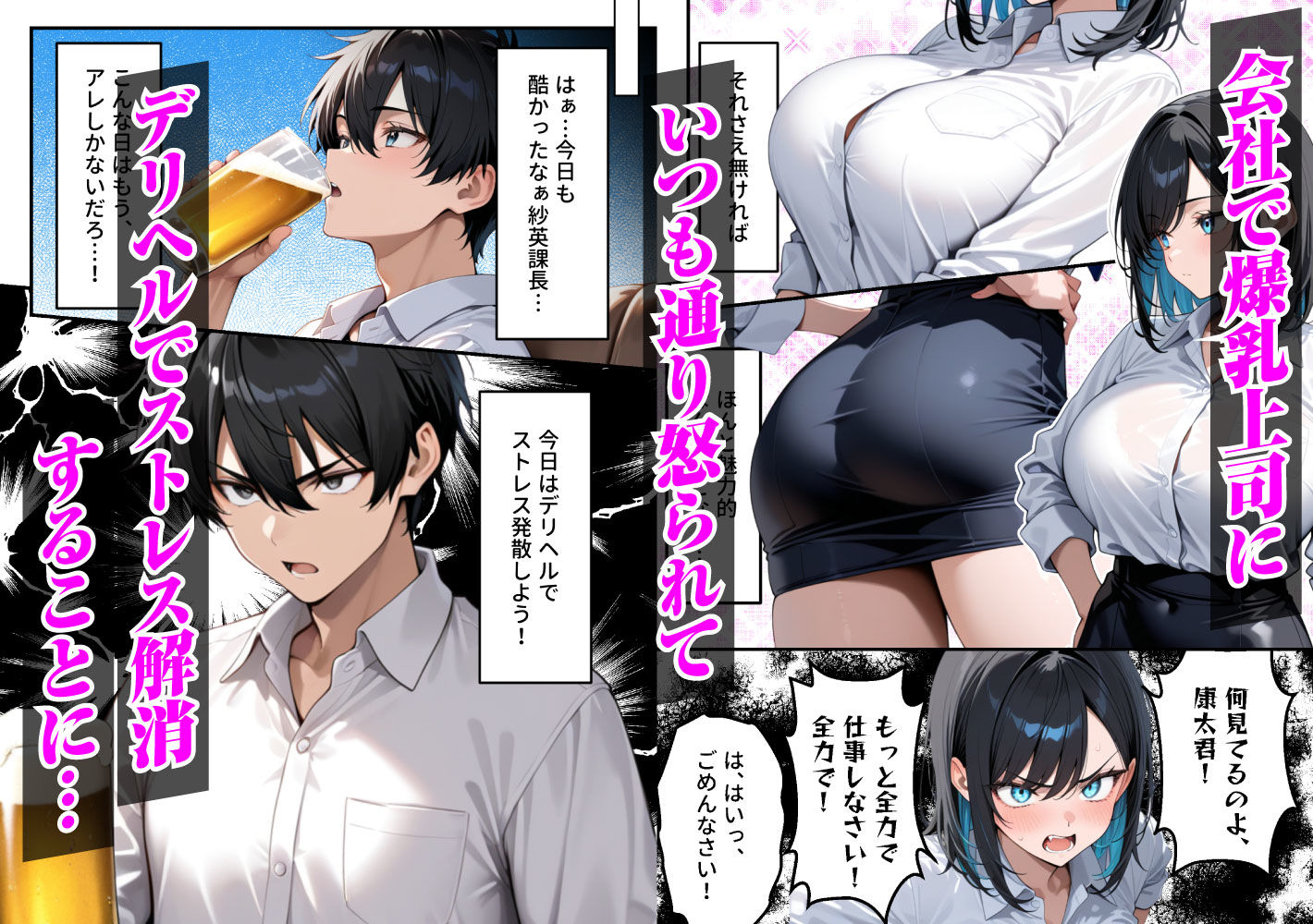 デリヘル呼んだらいじわるな上司が来た サンプル画像1