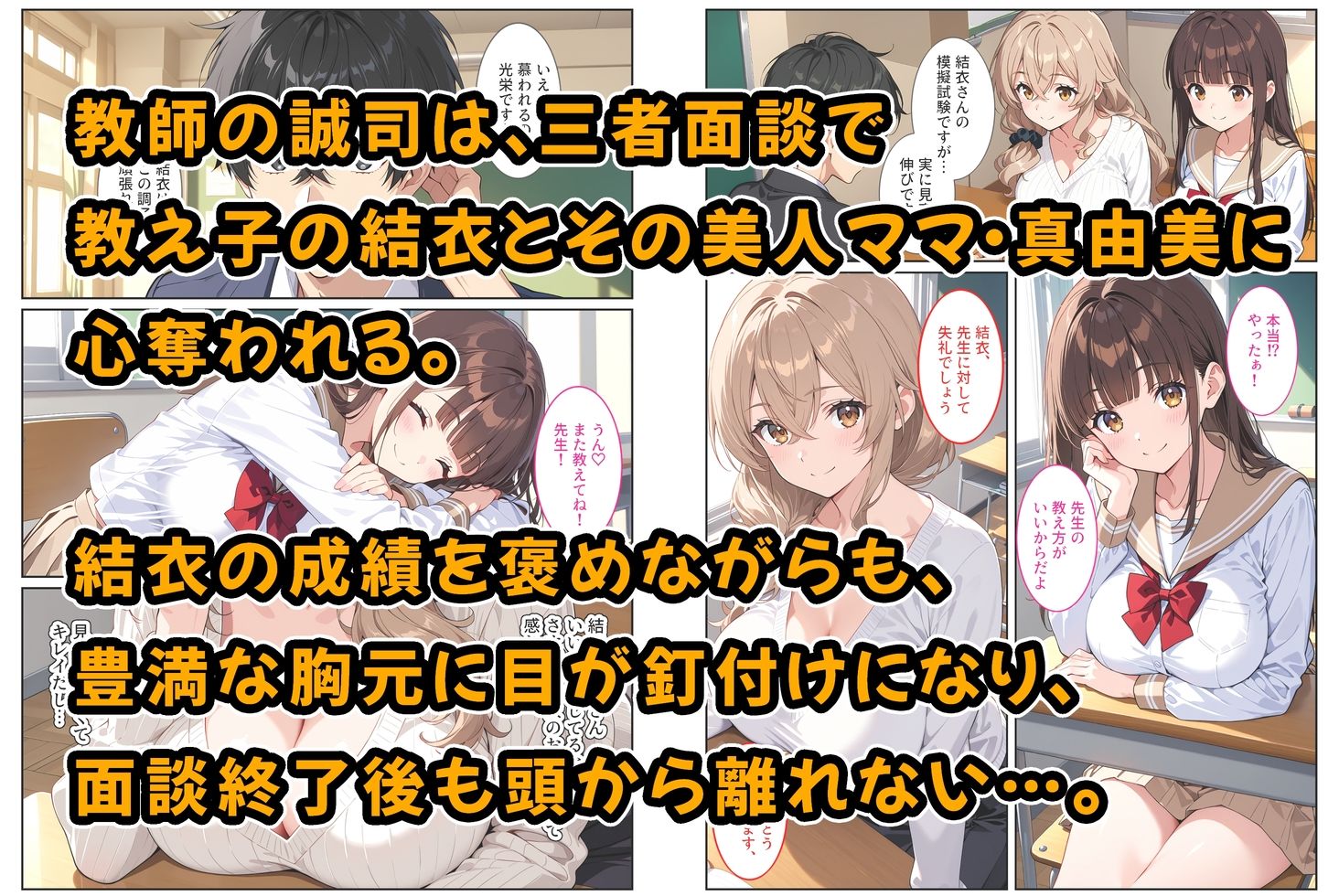 デリヘル呼んだら教え子のママが来たので孕ませました〜娘も一緒に種付けて腹ボテ家族に〜 サンプル画像1