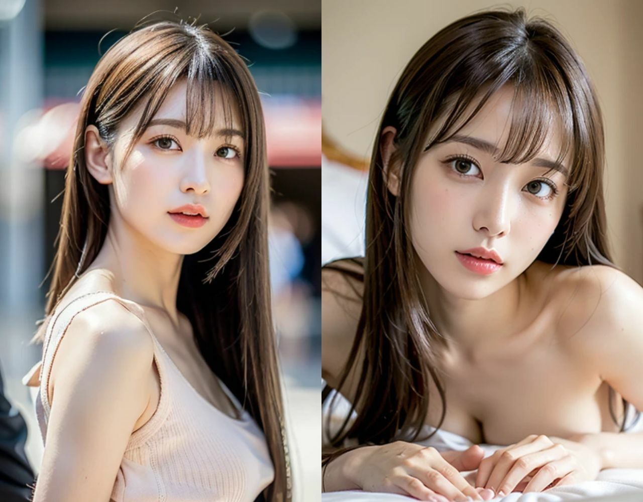 ニットの彼女とベッドの彼女3 サンプル画像1