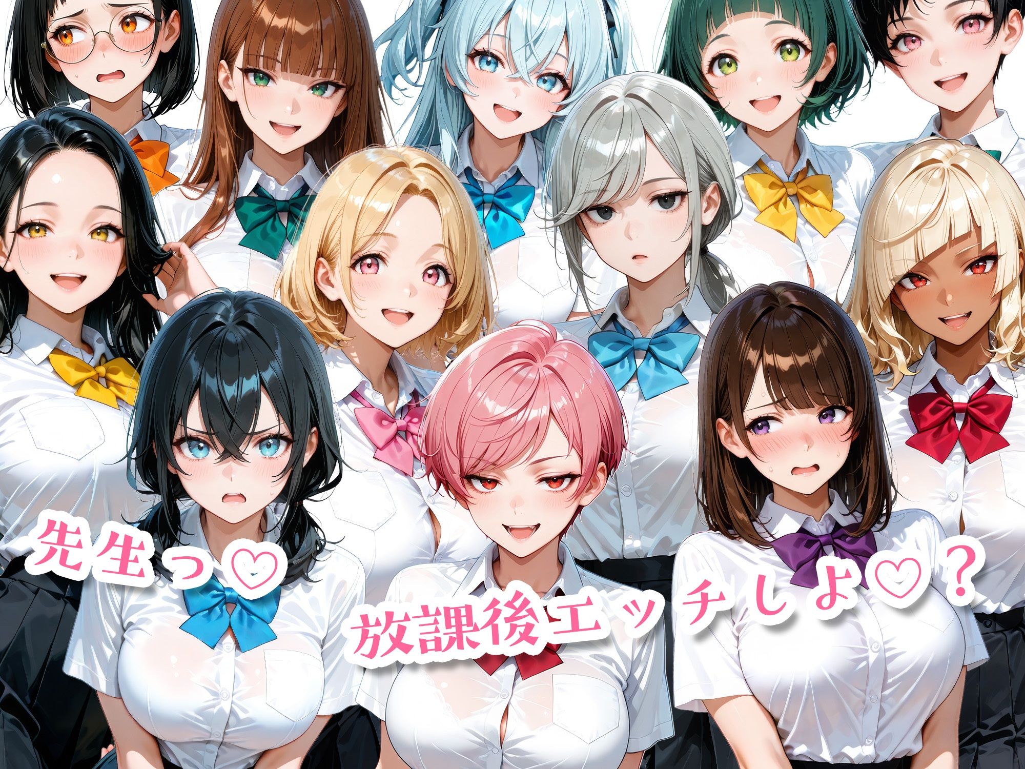 ニーハイがエロい12人の爆乳生徒と放課後セックス サンプル画像10