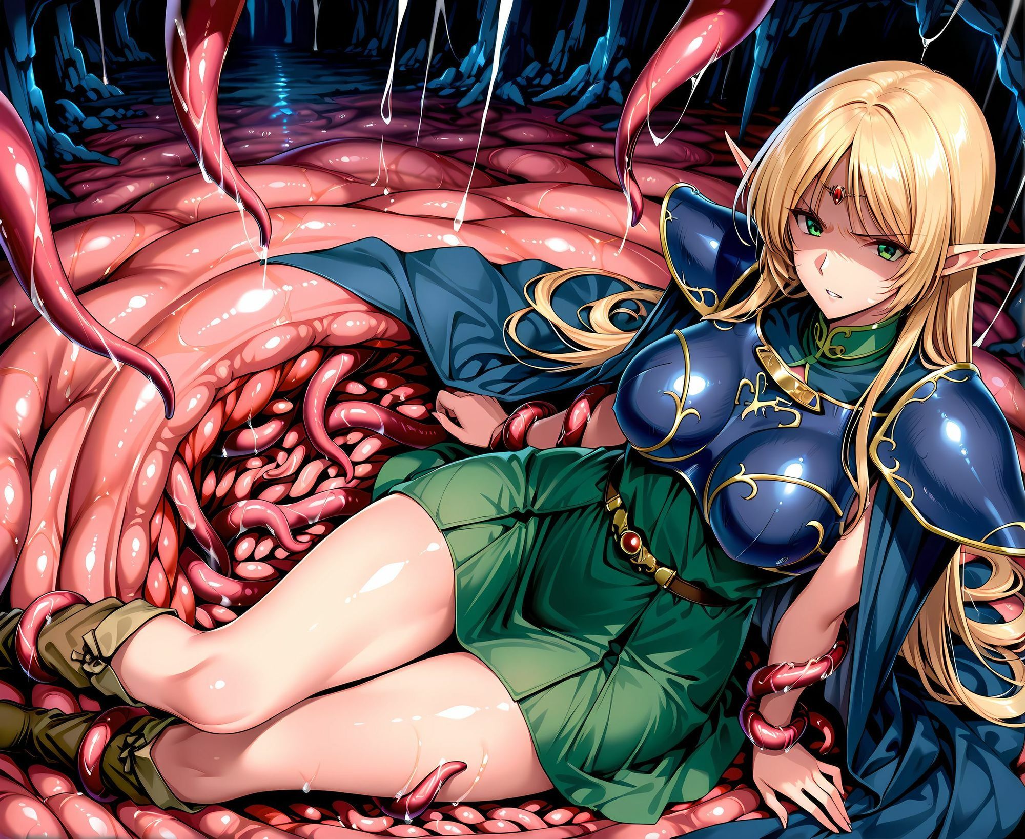 ハイエルフ洗脳丸呑み悪堕ち〜淫魔化搾精〜 サンプル画像3