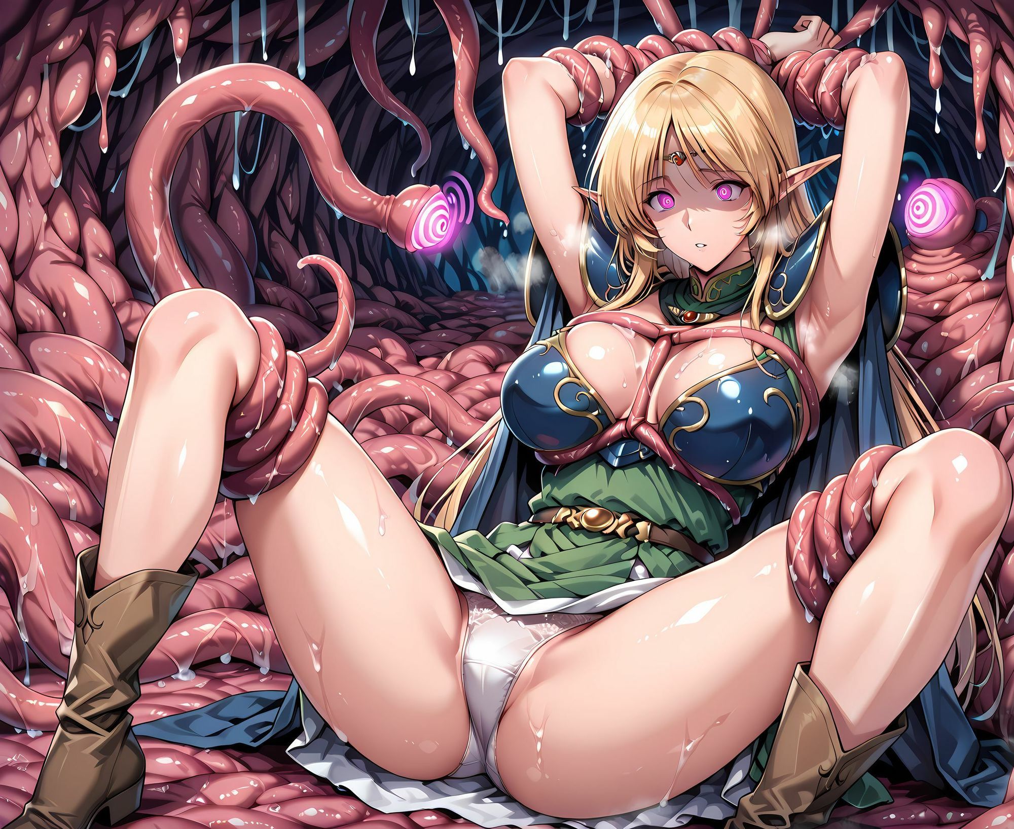 ハイエルフ洗脳丸呑み悪堕ち〜淫魔化搾精〜 サンプル画像4