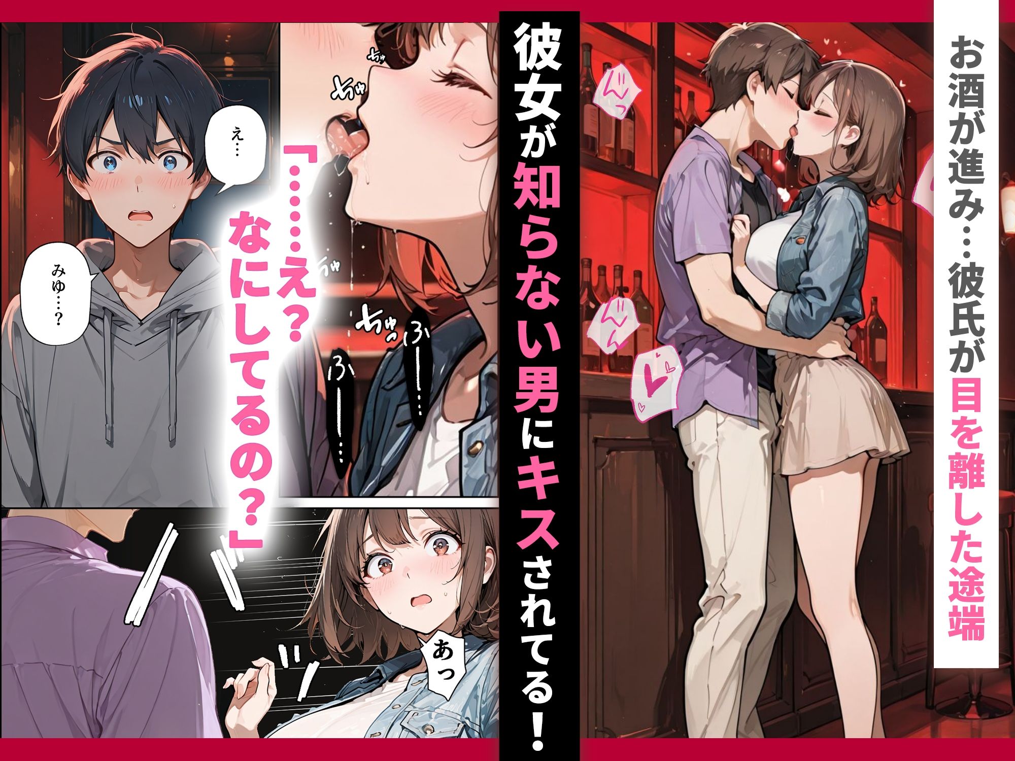 ハプニングバーでマンネリカップルが寝取られ乱交セックスされ、彼氏の前で他人チンポにメス堕ちする話 サンプル画像4