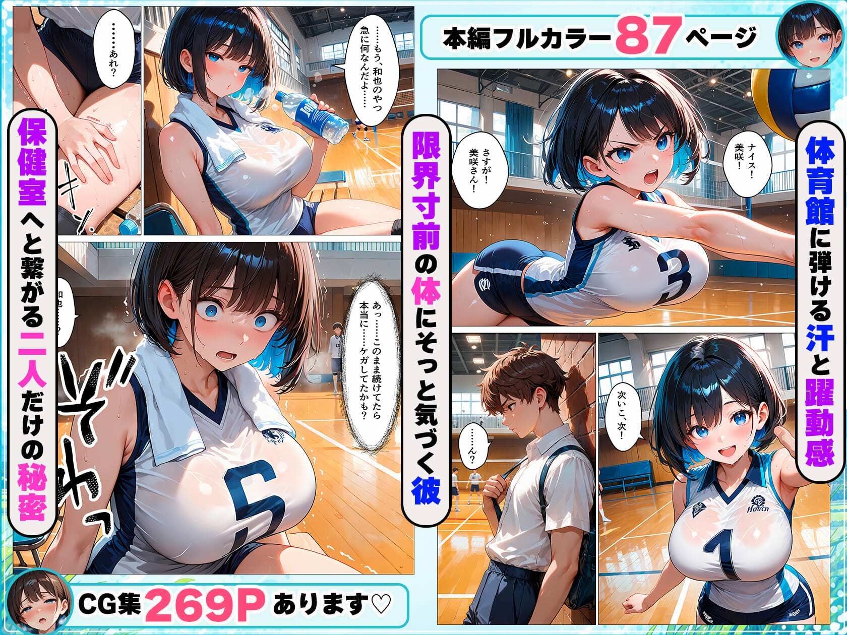バレー部の幼馴染と汗だく本能剥き出しイチャラブセックス サンプル画像4