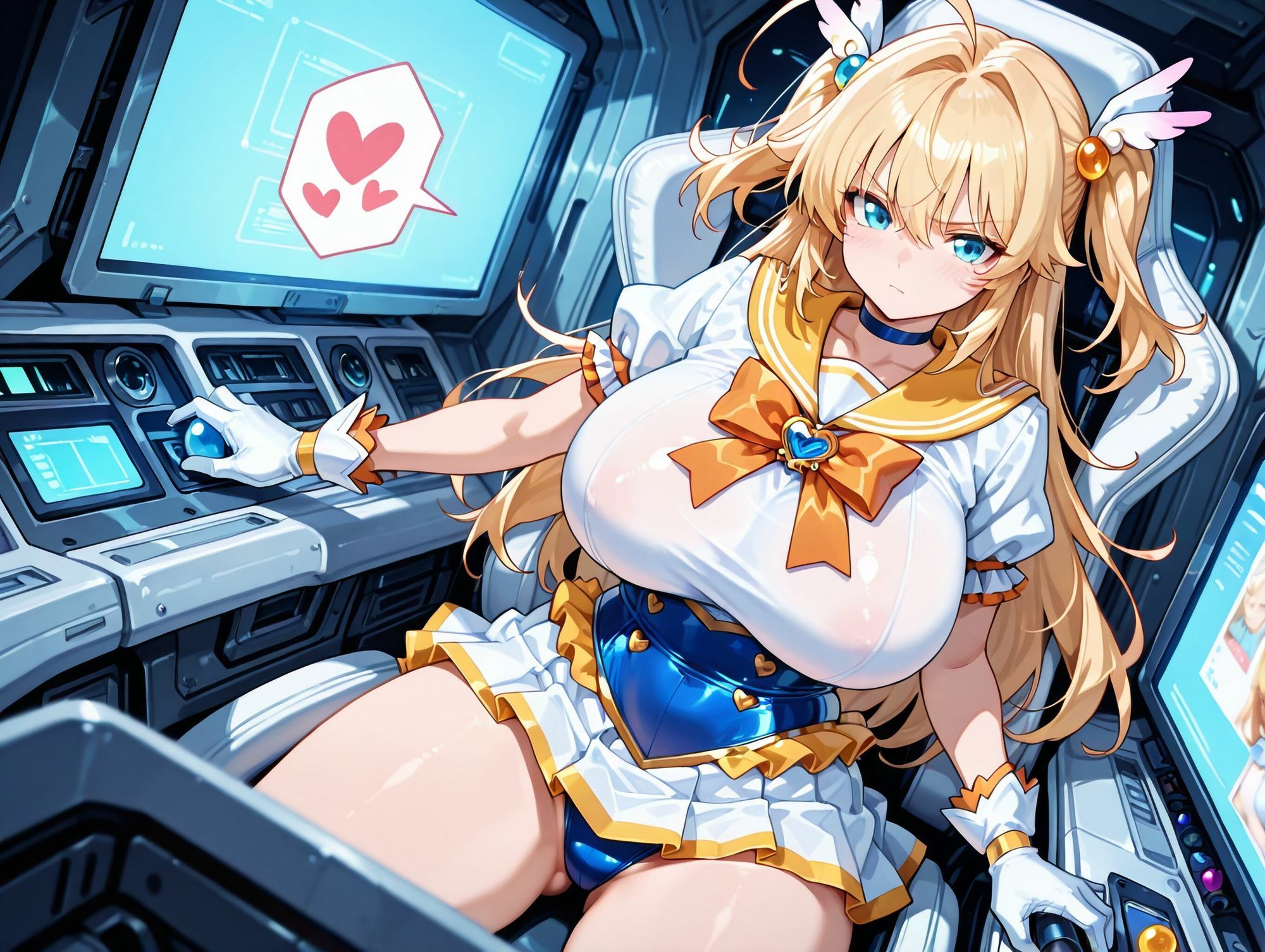 パイロット少女VS触手【セーラー魔法少女服編】 サンプル画像2