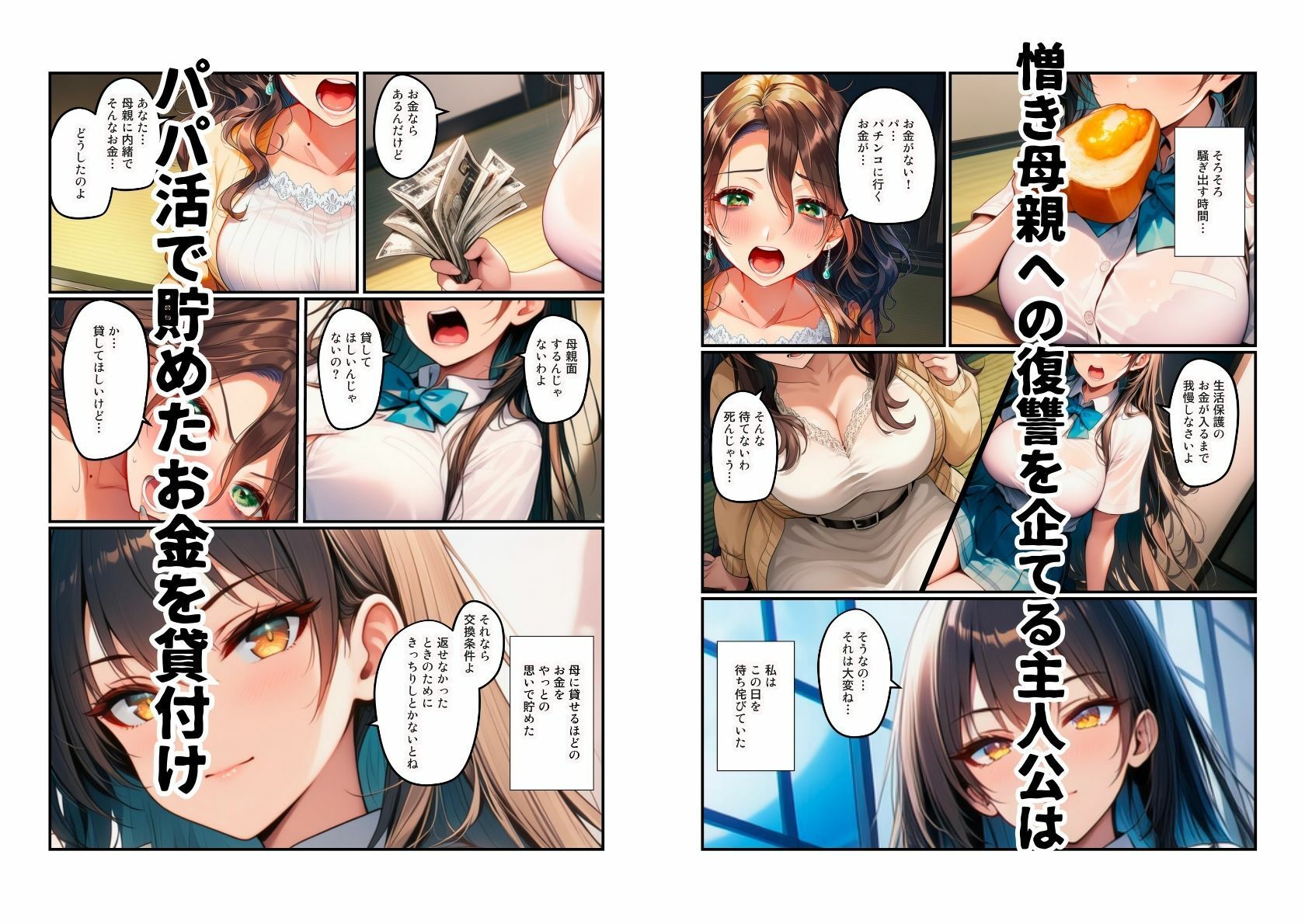 パチンカスのシンママ（熟女）をパパ活している娘（JK）が完全飼育する話 サンプル画像4