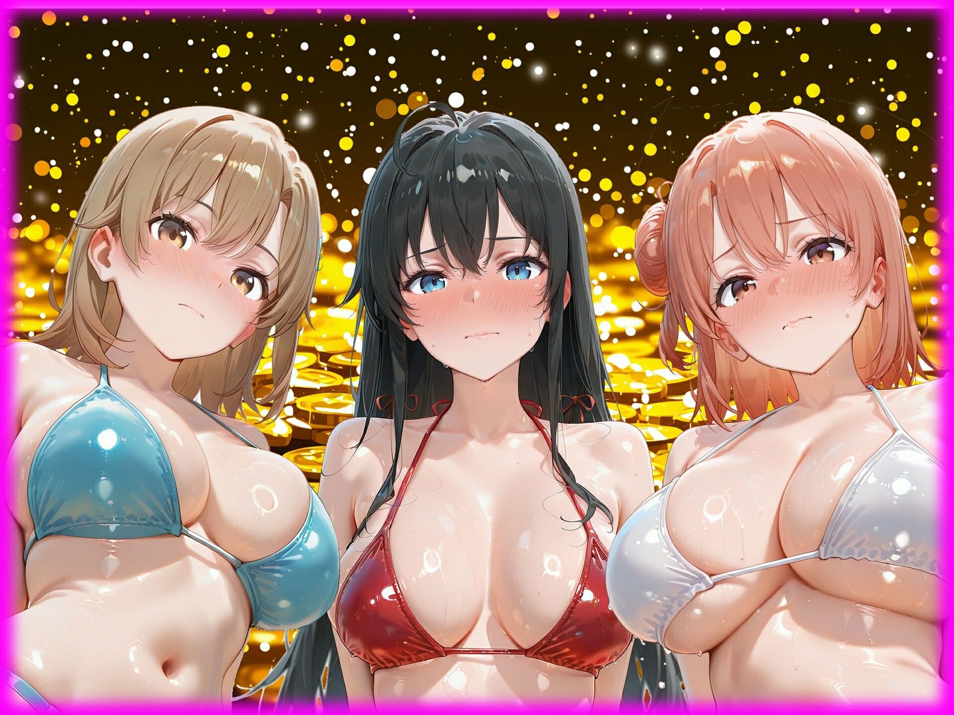 パパ活ヒロインと膣内射精えっちする話  俺ガ〇ルの三人編  由比ヶ浜〇衣＆雪ノ〇雪乃＆一色〇ろは サンプル画像1