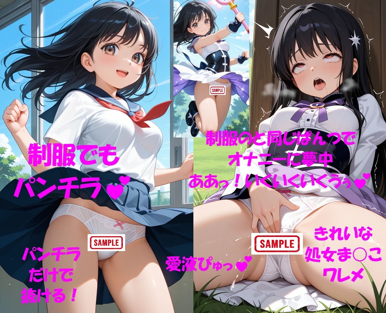 パンチラJKが魔法少女に変身★オナニーでイクぅ！3―黒髪JK、オナニーに夢中― サンプル画像10