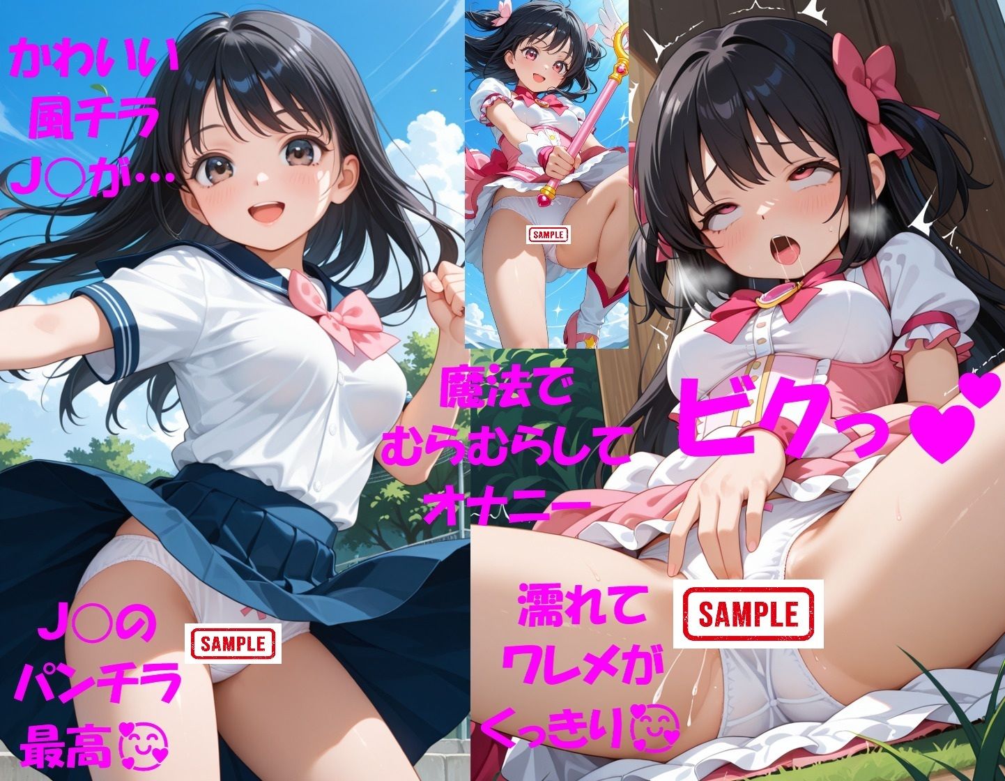 パンチラJKが魔法少女に変身★オナニーでイクぅ！3―黒髪JK、オナニーに夢中― サンプル画像4