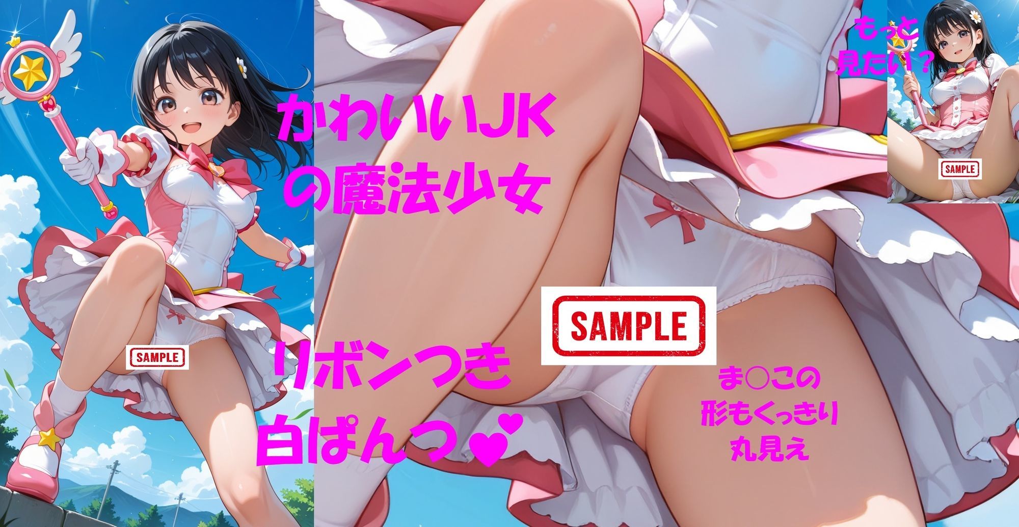 パンチラJKが魔法少女に変身★オナニーでイクぅ！3―黒髪JK、オナニーに夢中― サンプル画像7