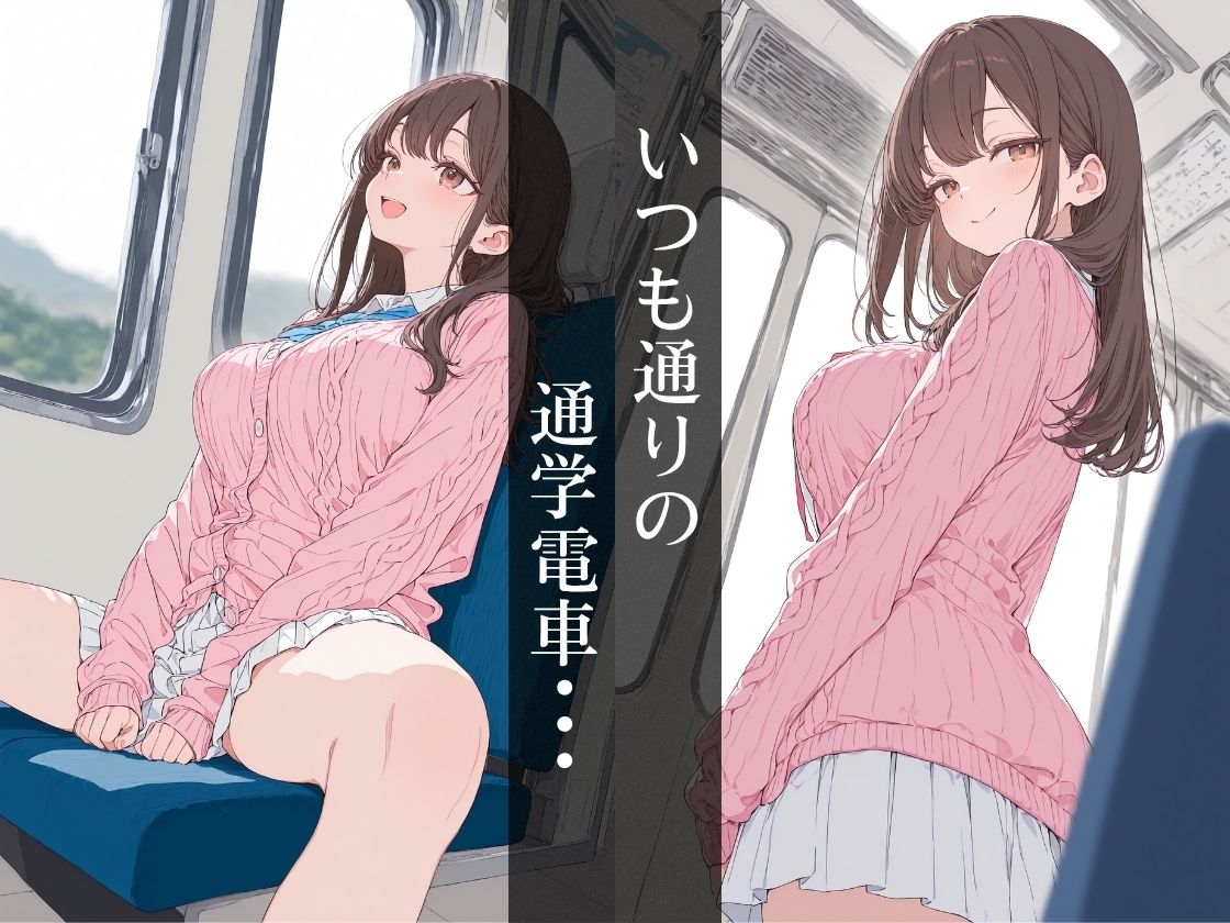 ピンクカーディガンの巨乳女子大生。電車で体を弄ばれ、汗と白濁まみれの絶頂種付け サンプル画像4
