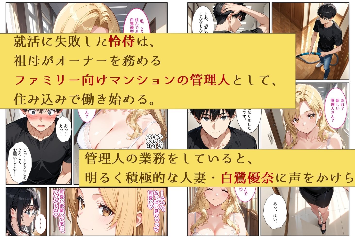 ファミリー向けマンションの管理人になったら欲求不満の人妻たちと秘密のセフレになりました！ サンプル画像1