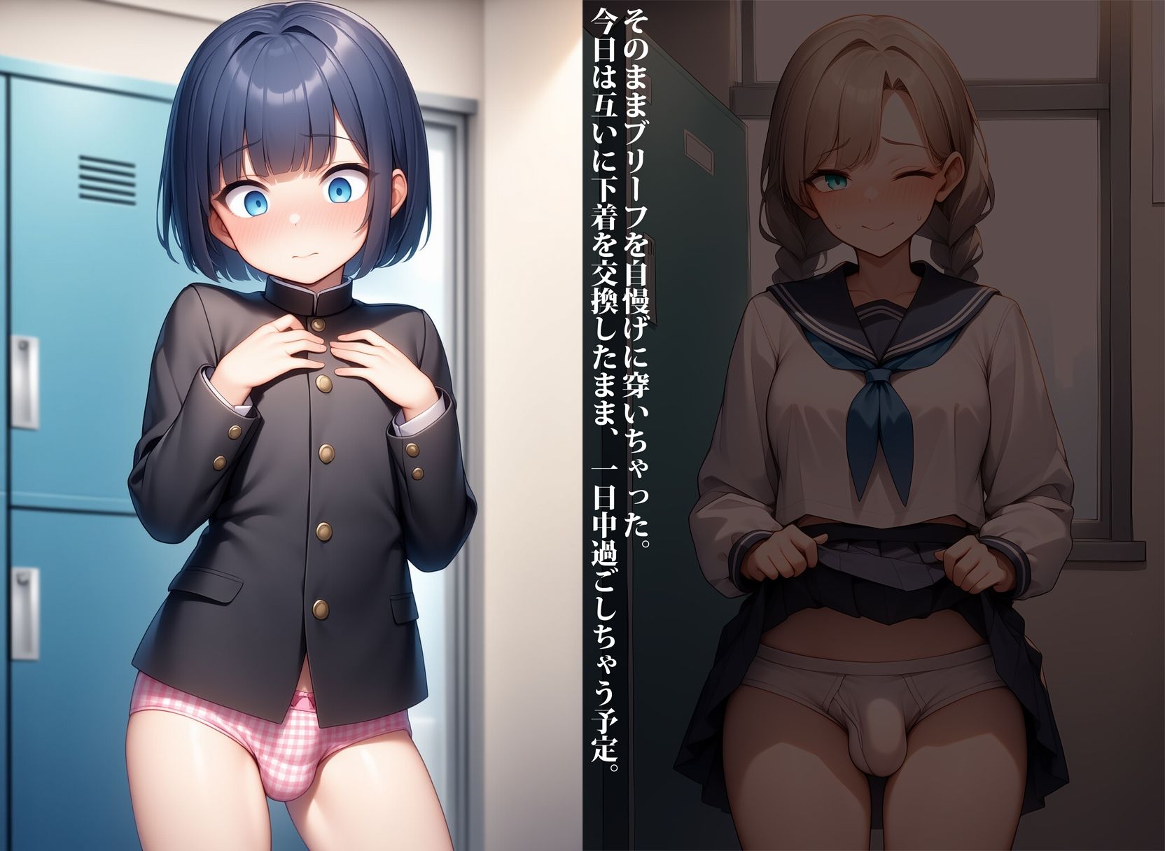 フタナリの恋人に迫られて精液もオシッコも漏らしちゃう男の娘 サンプル画像6