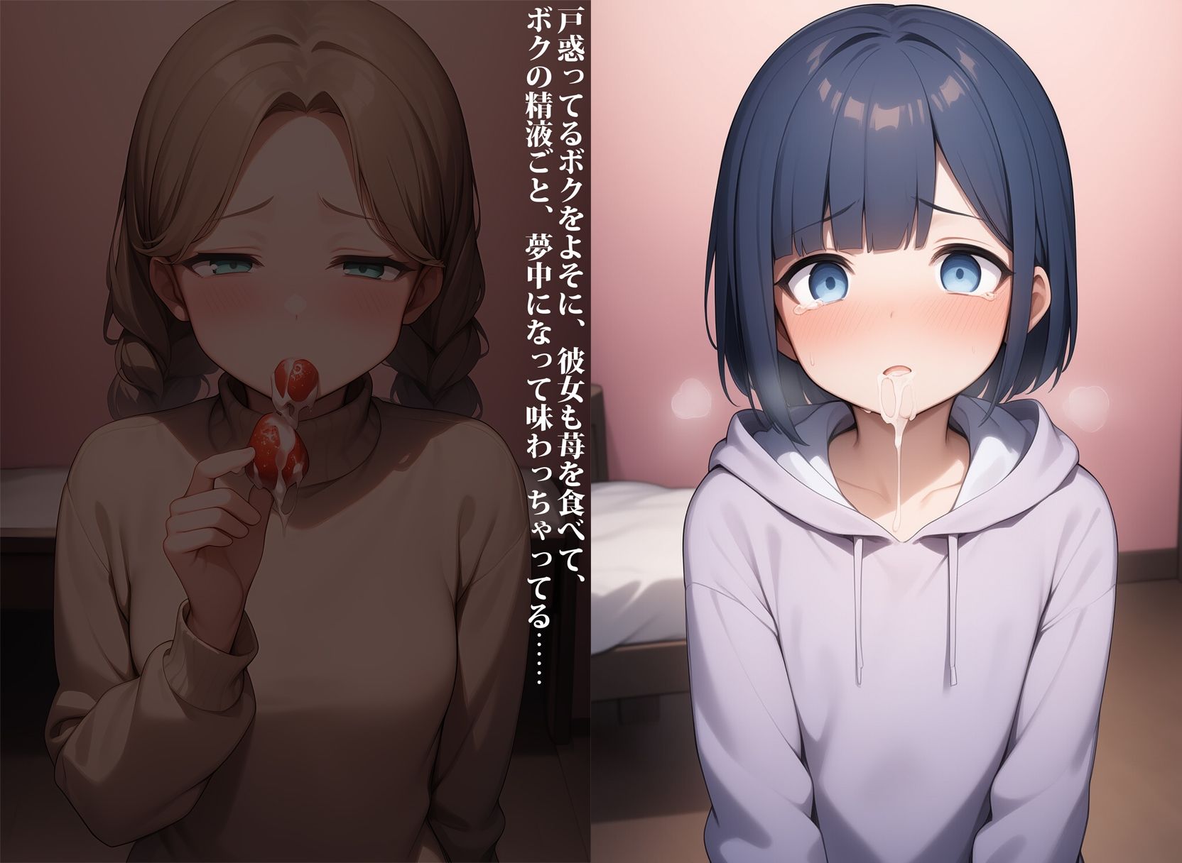 フタナリの恋人に迫られて精液もオシッコも漏らしちゃう男の娘 サンプル画像9