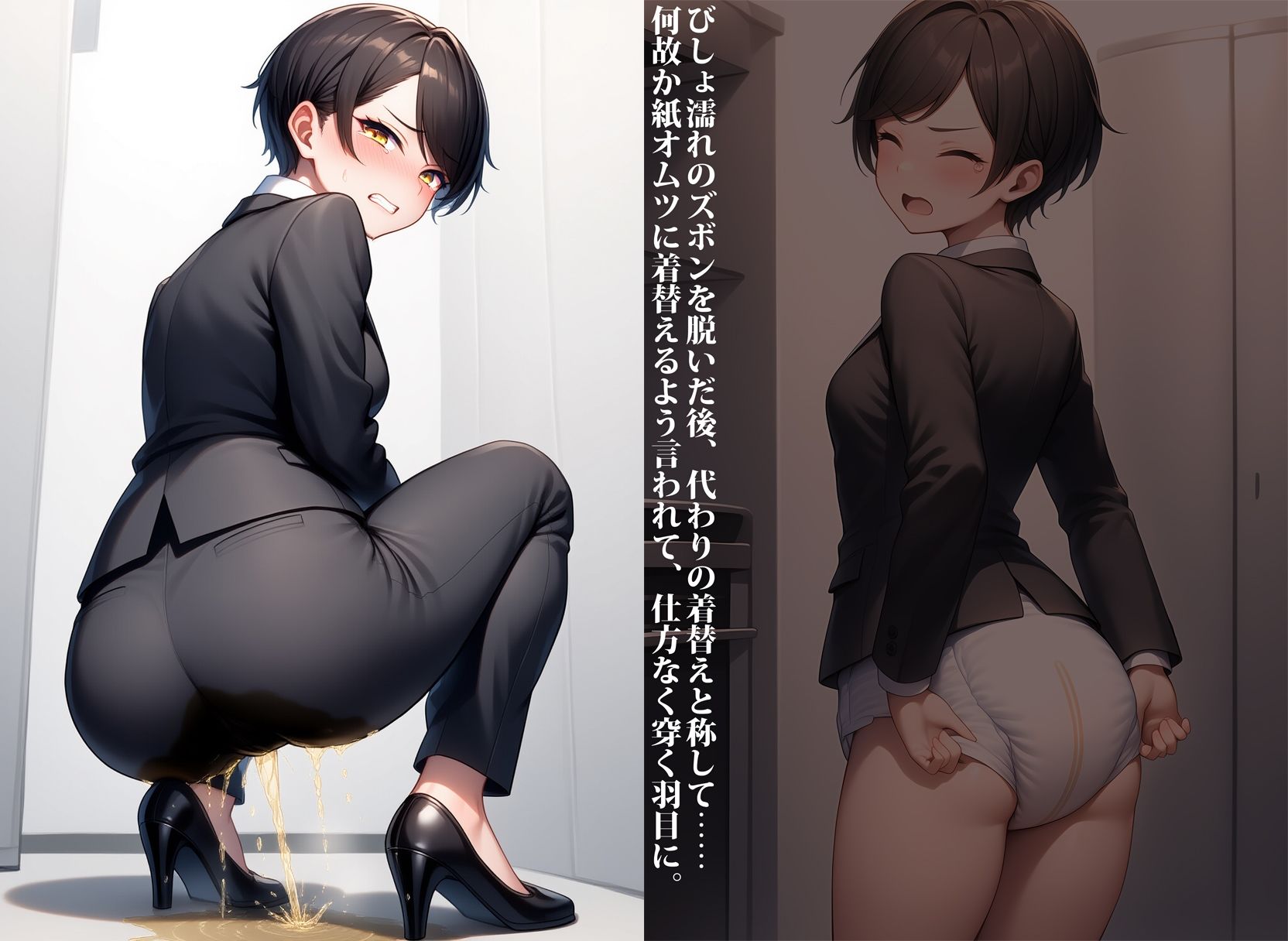 ブラック企業面接中に失禁脱糞しちゃう就活生 サンプル画像3