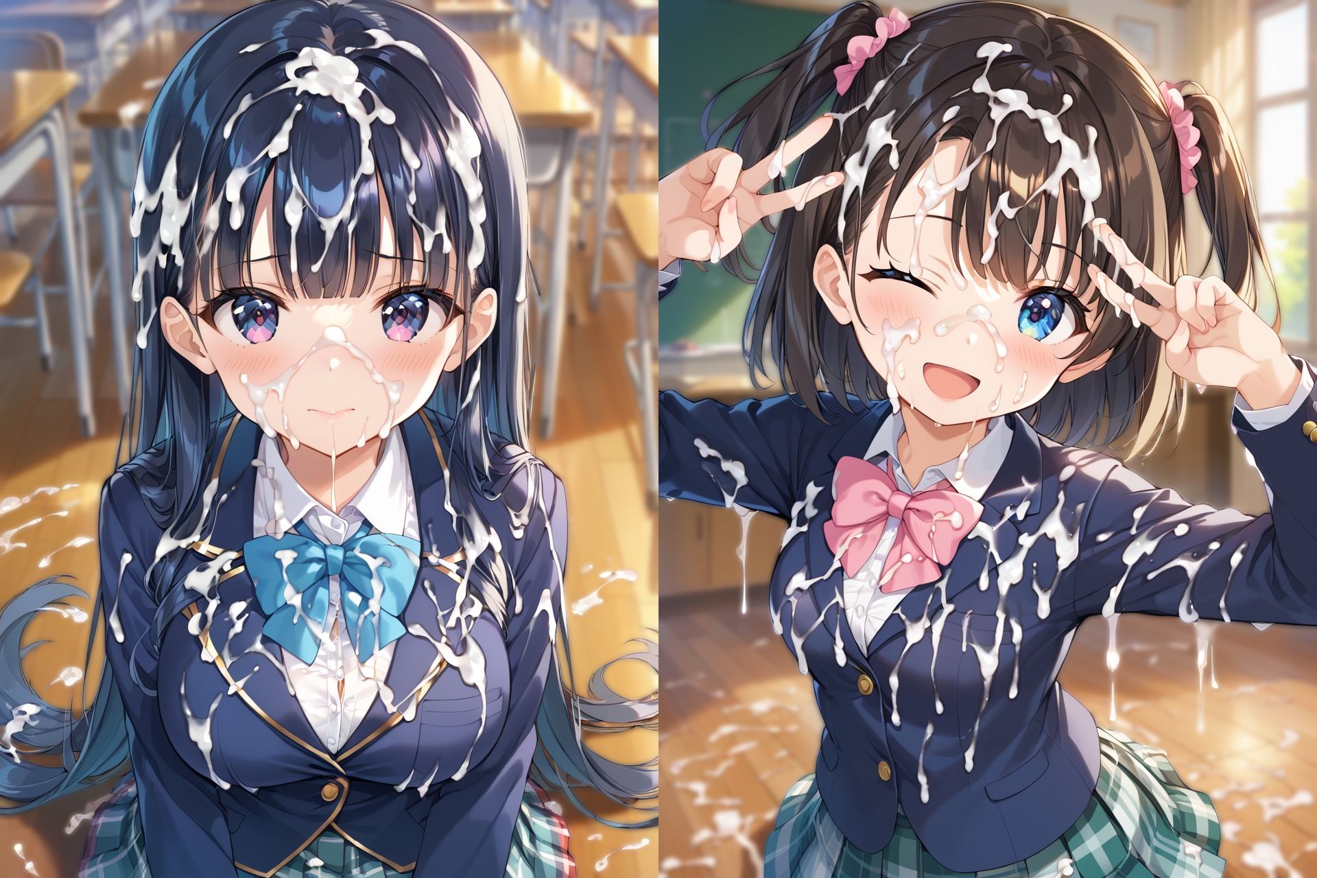 ブレザー制服ぶっかけCG集 サンプル画像1