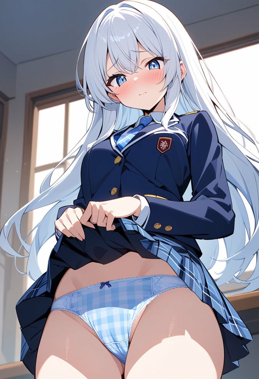 ブレザー服でスカートたくし上げパンチラ200枚 サンプル画像3