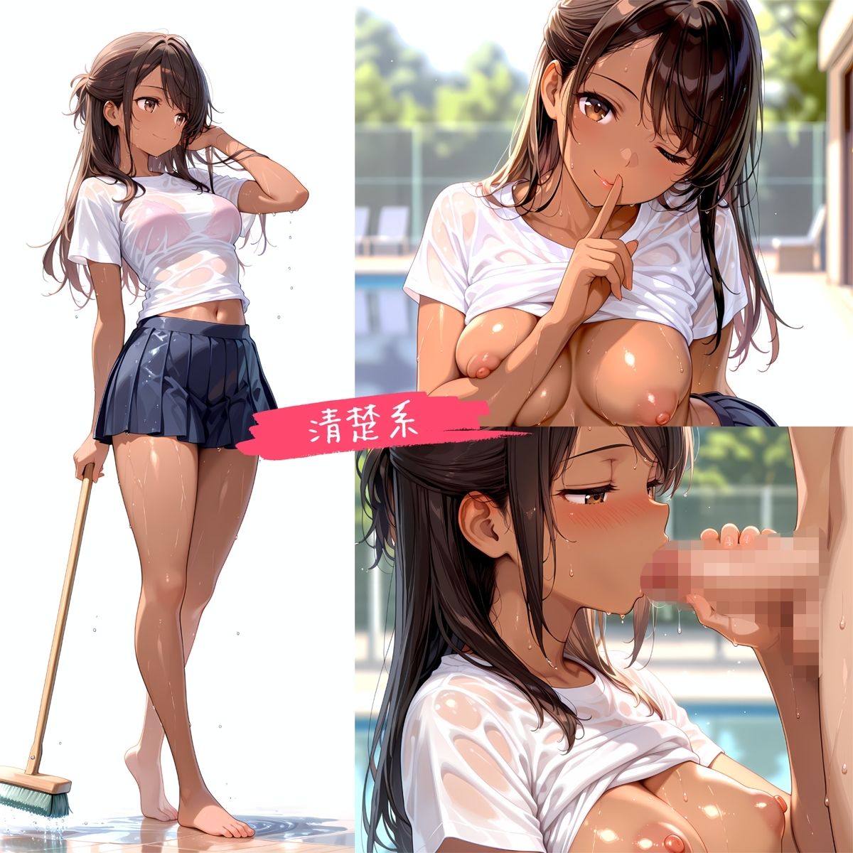 プール清掃する水泳部とハメまくる！ サンプル画像3