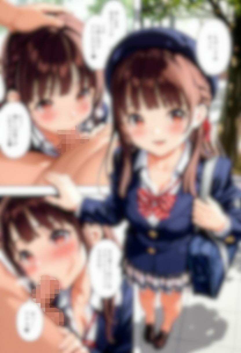 ベレー帽を被った女子〇生の縞パンとフェラ サンプル画像6