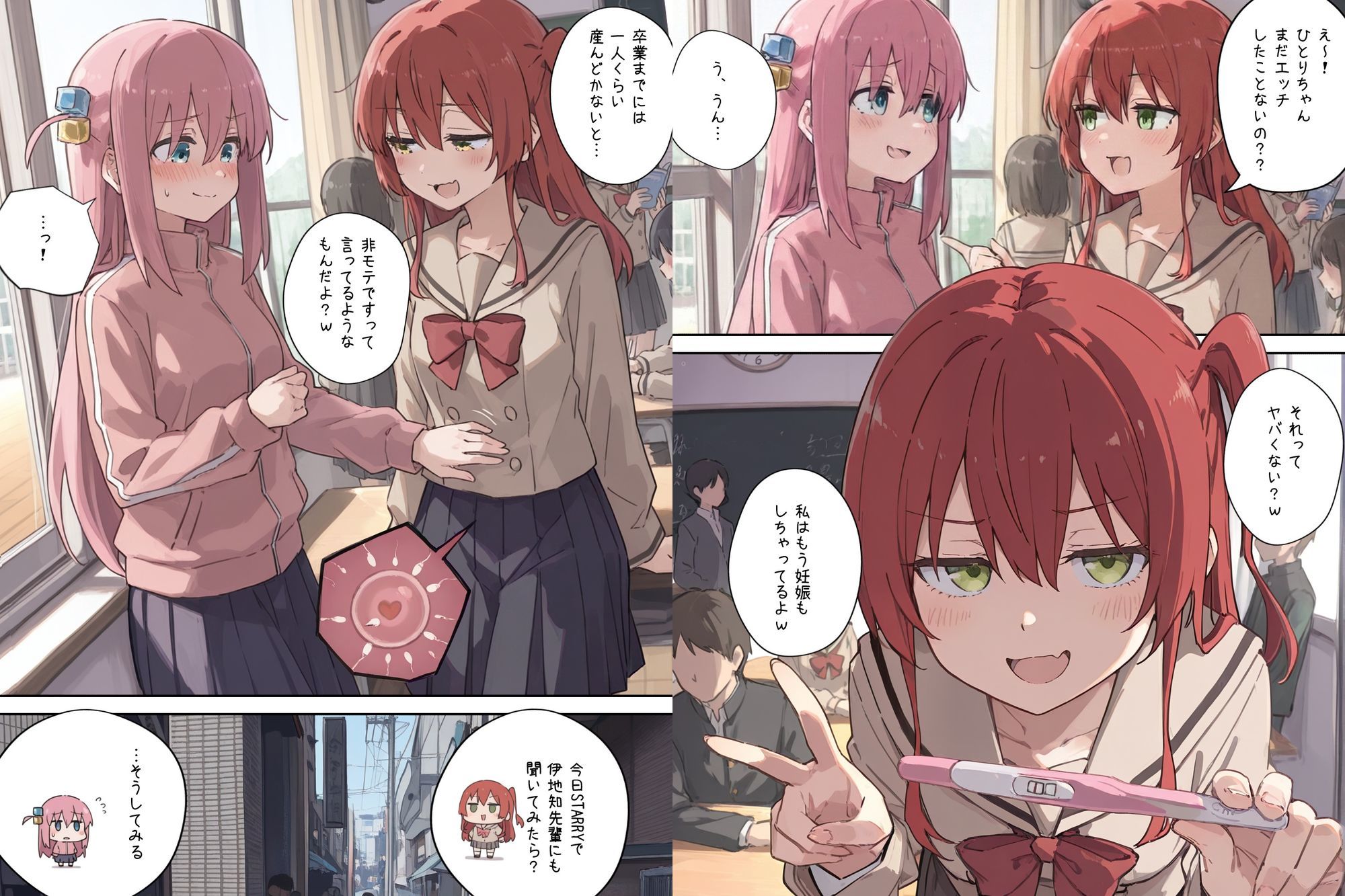ボテ腹妊娠出産しても育児放棄する近頃のガールズバンド サンプル画像1