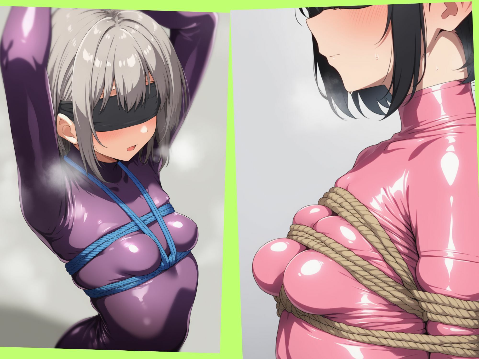 ボディスーツでおっぱいを縛られている女の子 サンプル画像3